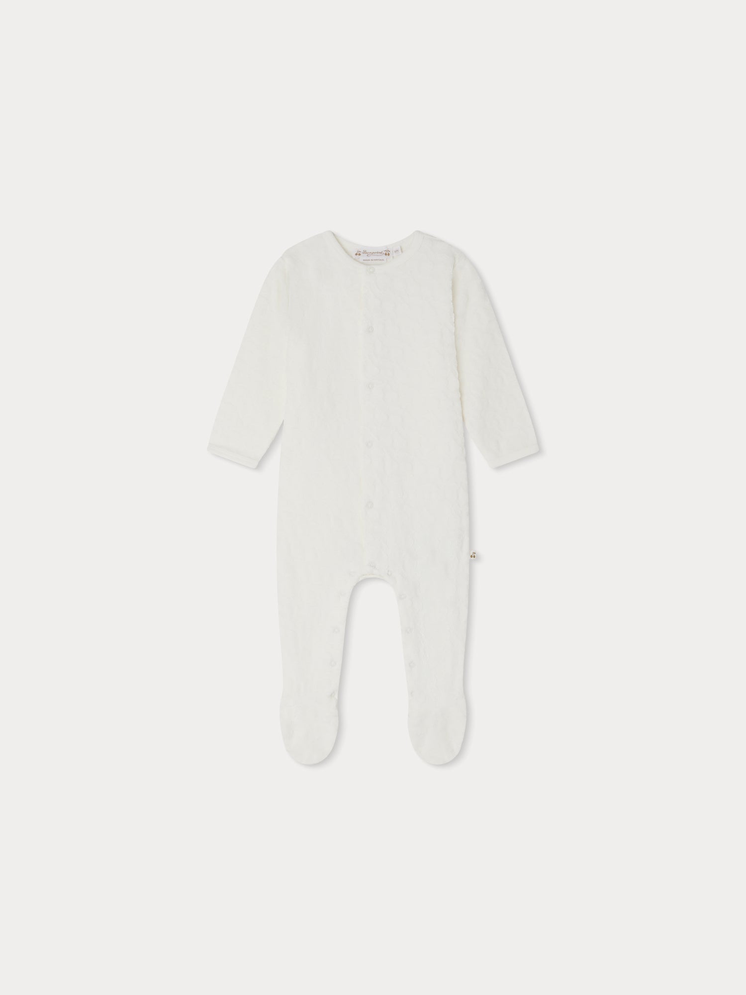 Baby Boys & Girls White Cotton Babysuit