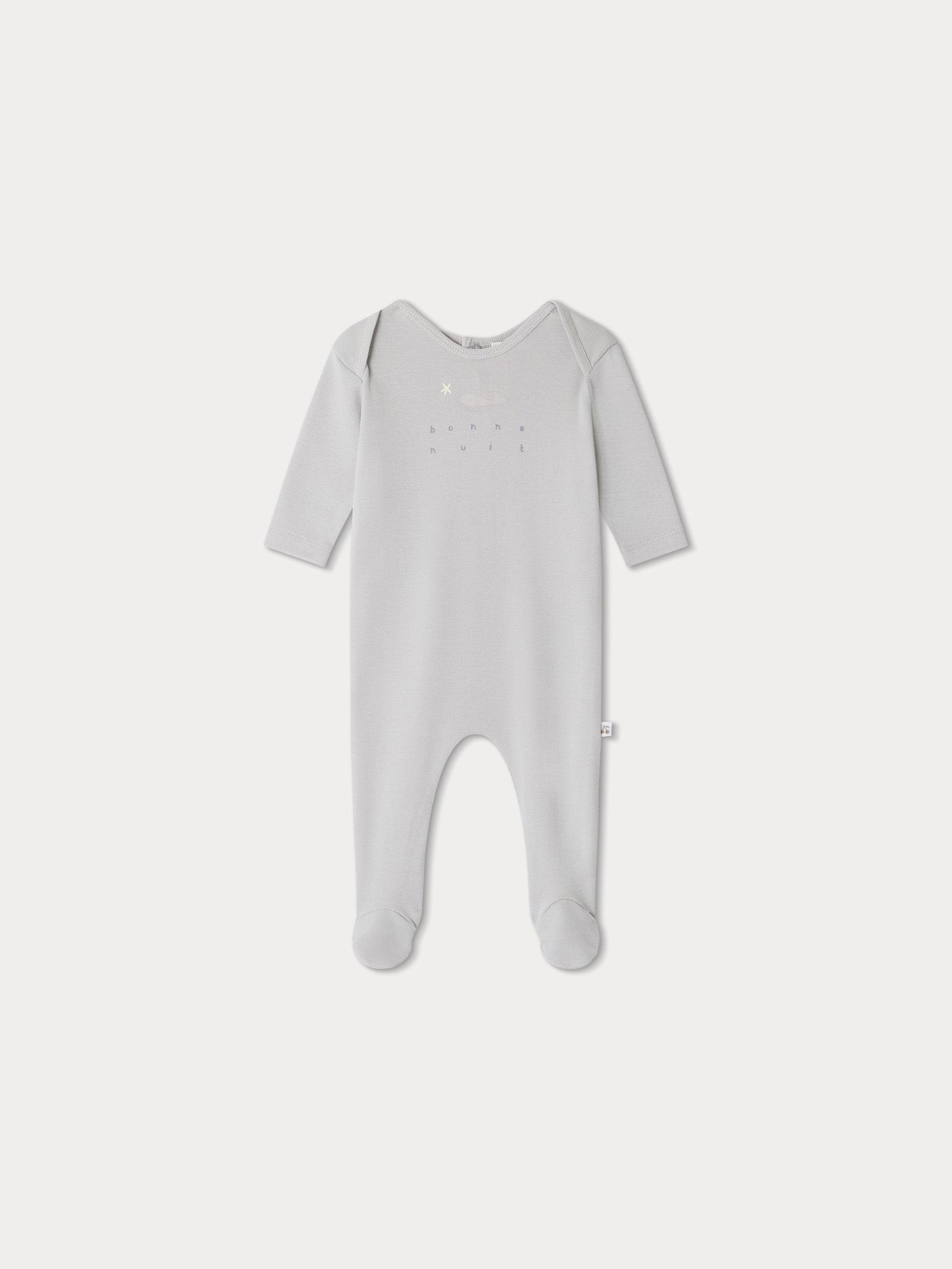 Baby Boys & Girls Grey Cotton Babysuit