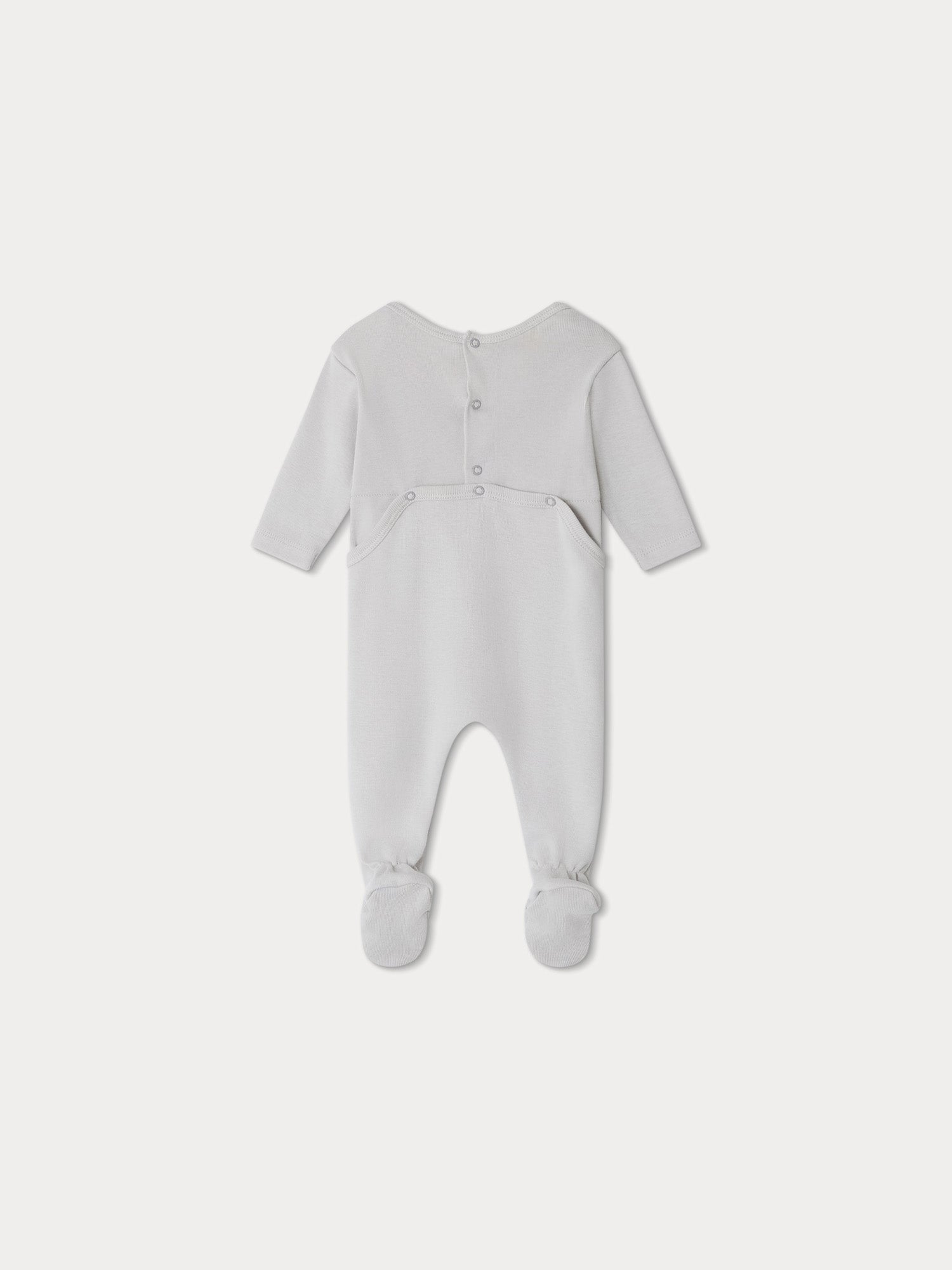 Baby Boys & Girls Grey Cotton Babysuit