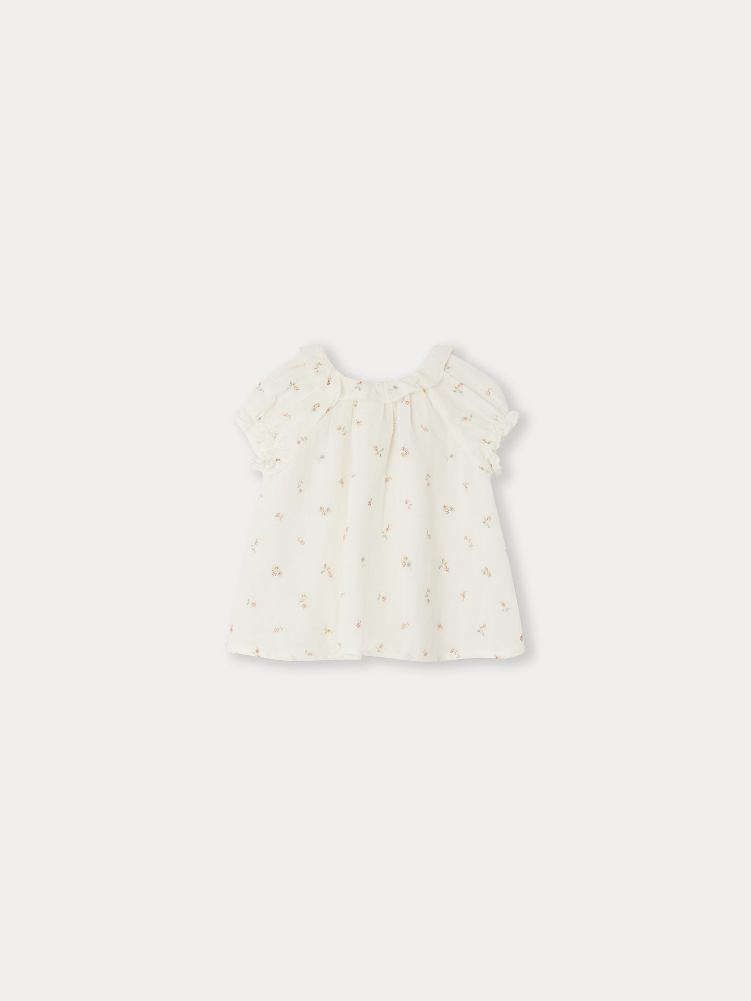 Baby Girls White Floral Cotton Top