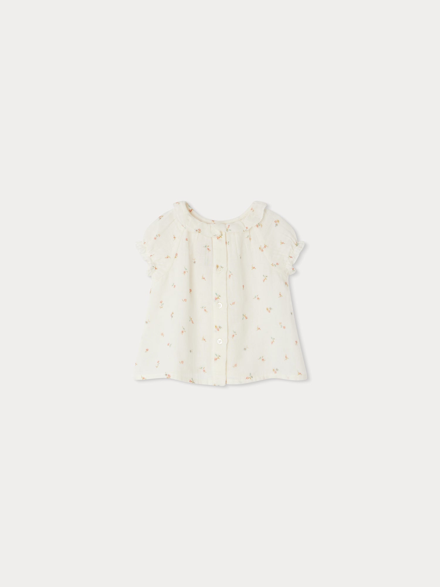 Baby Girls White Floral Cotton Top