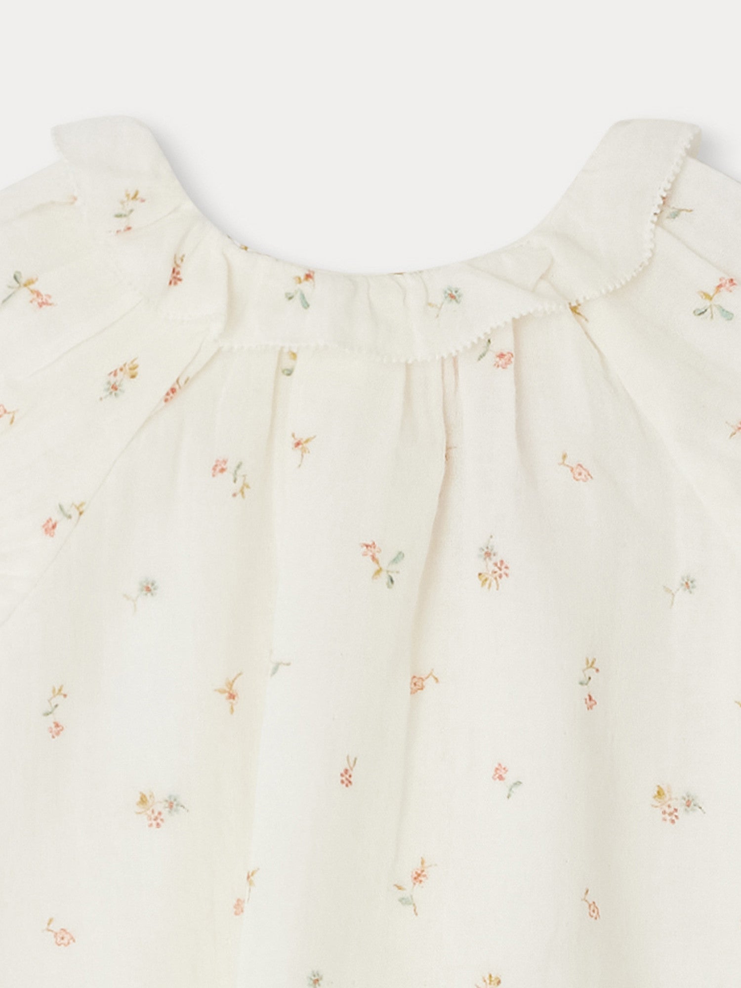 Baby Girls White Floral Cotton Top