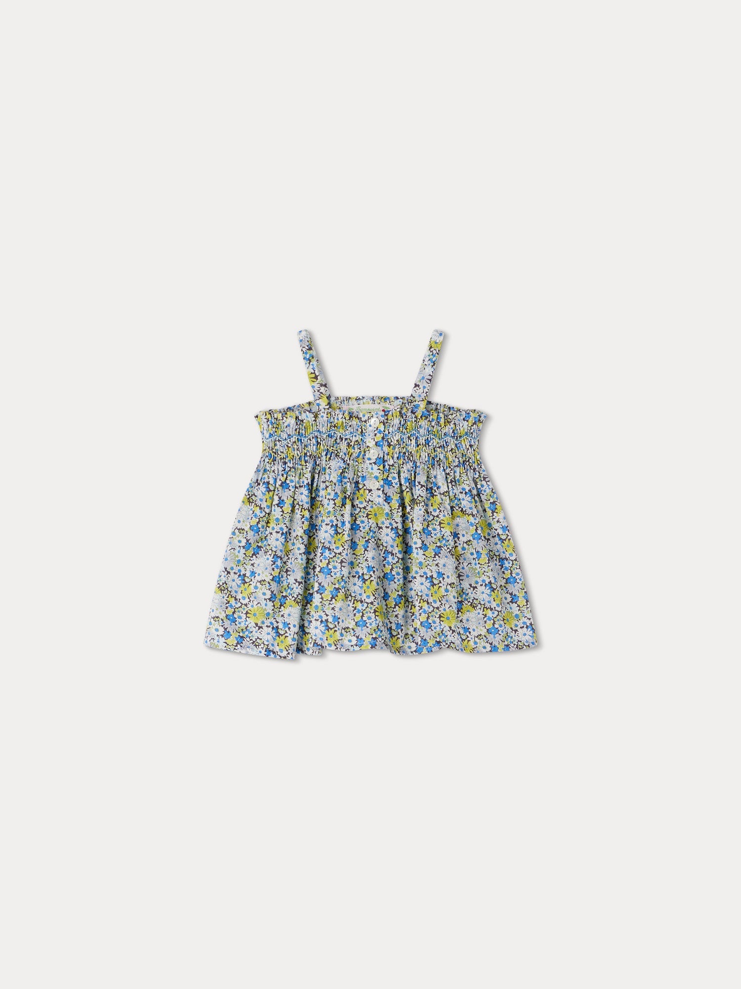 Baby Girls Blue Floral Cotton Top