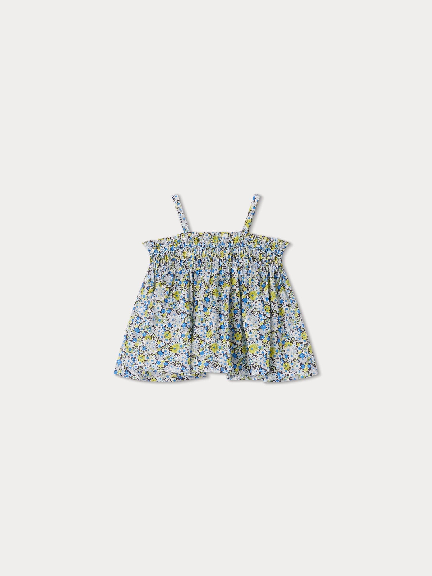 Baby Girls Blue Floral Cotton Top