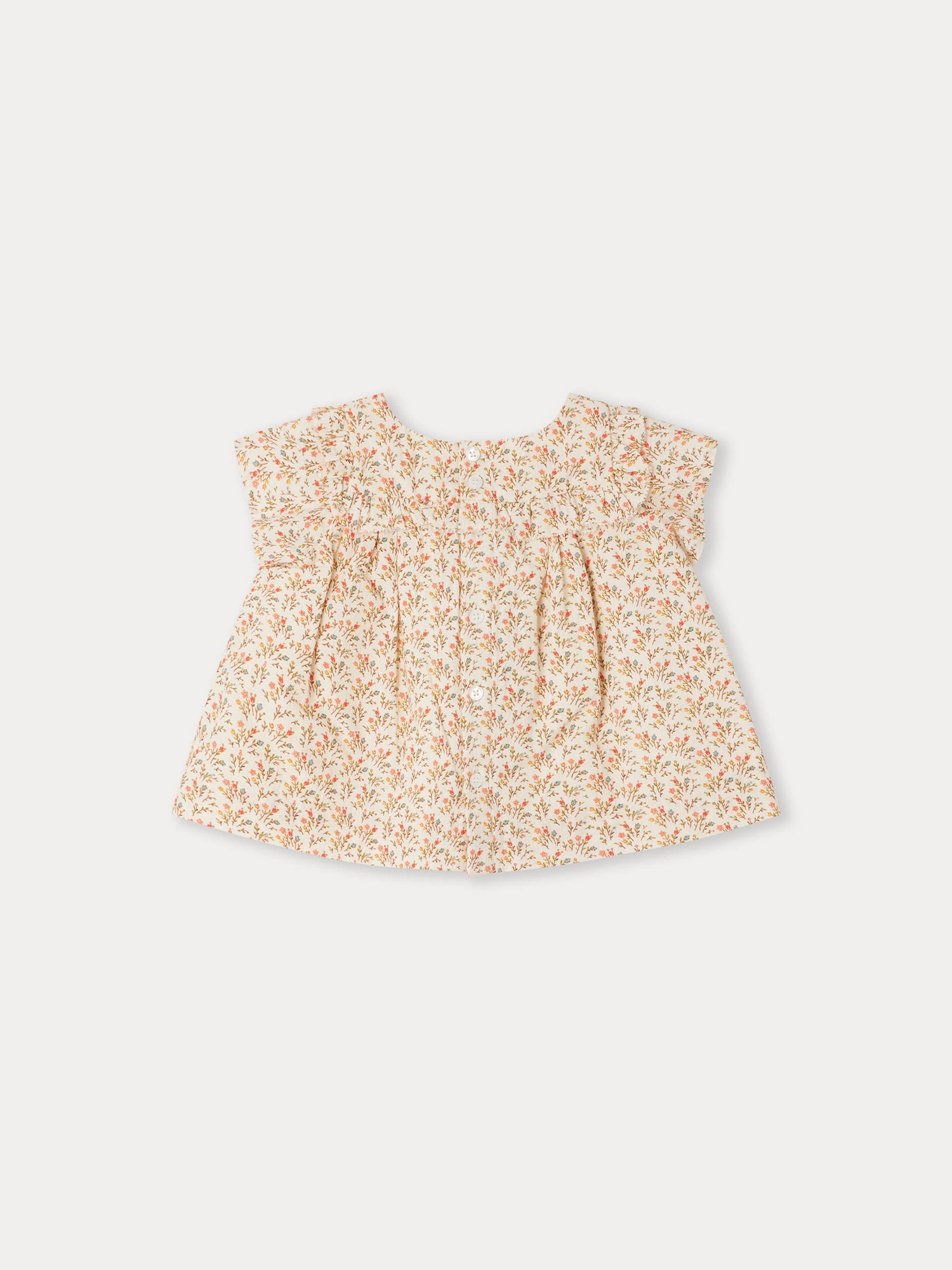 Baby Girls Orange Floral Cotton Top