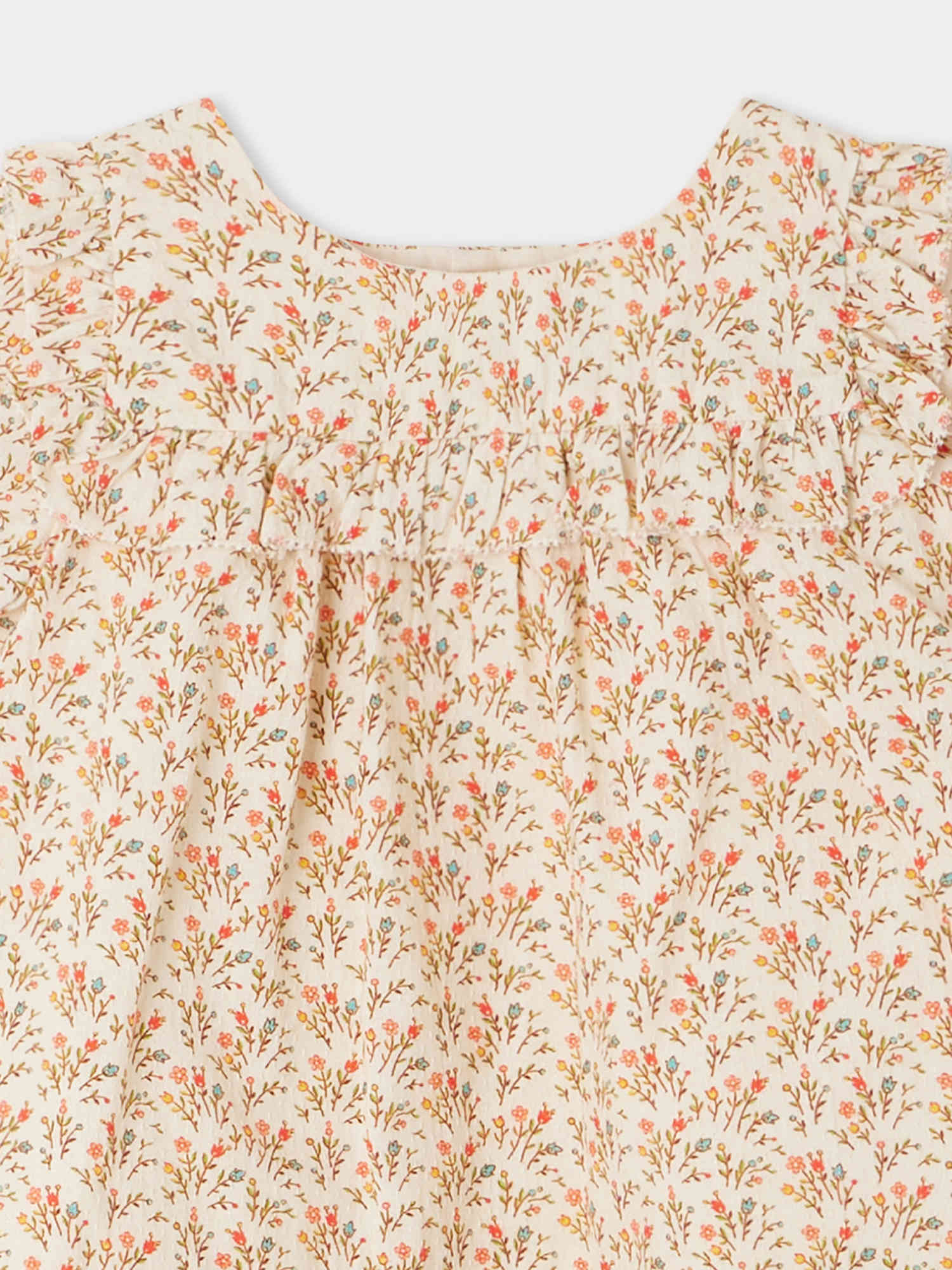 Baby Girls Orange Floral Cotton Top