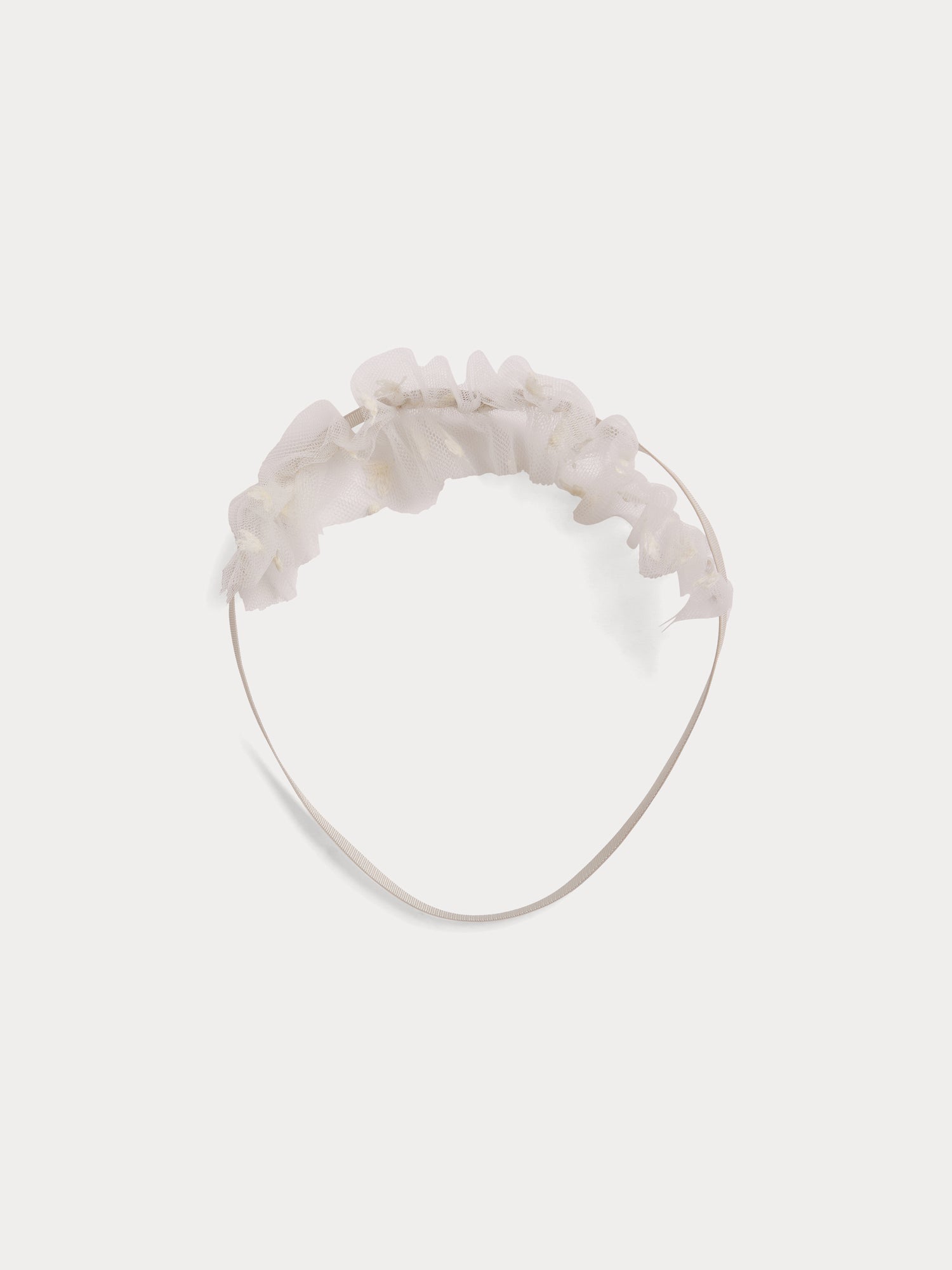 Girls White Tulle Headband