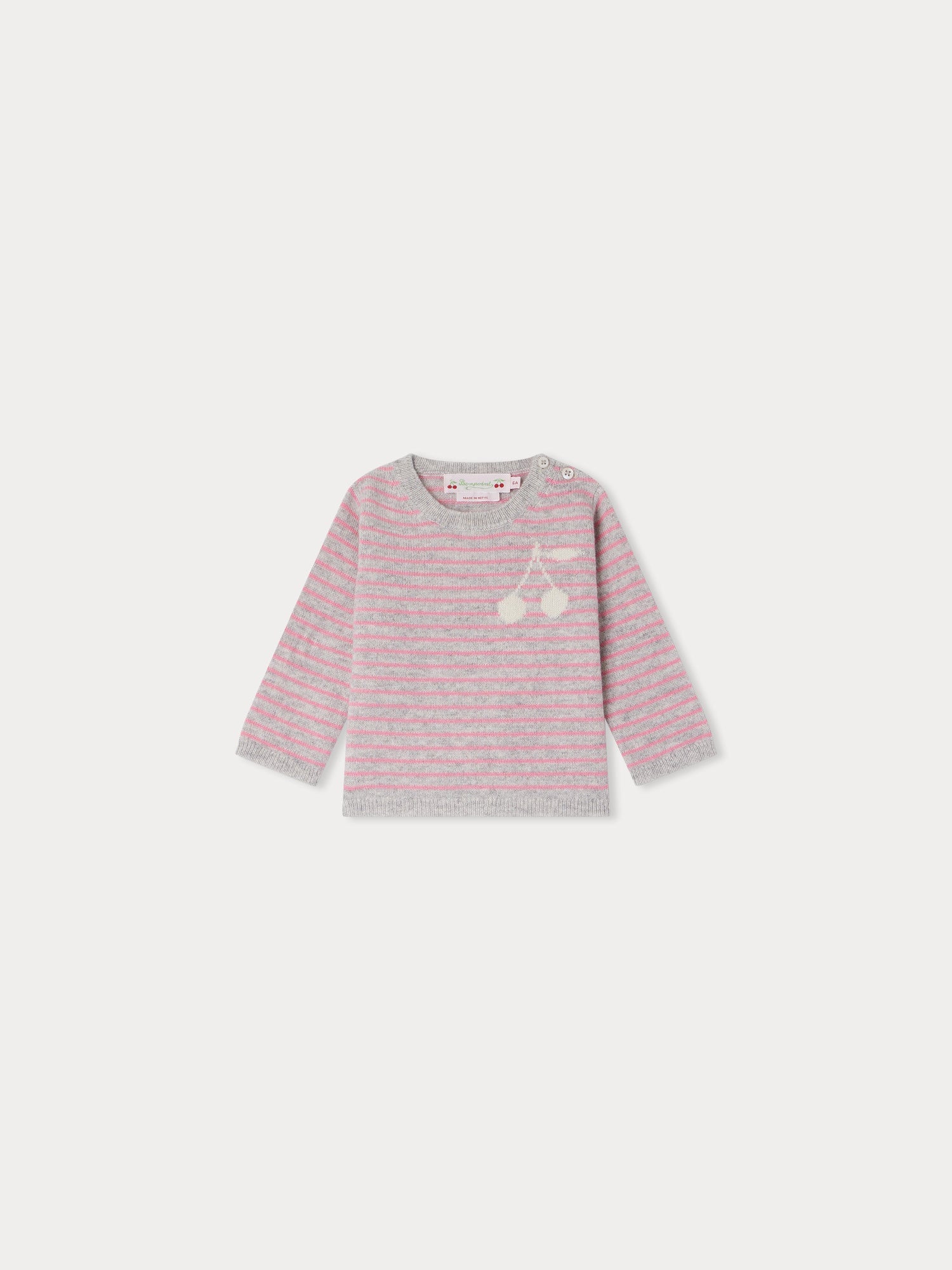 Baby Girls Pink Stripes Cashmere Sweater