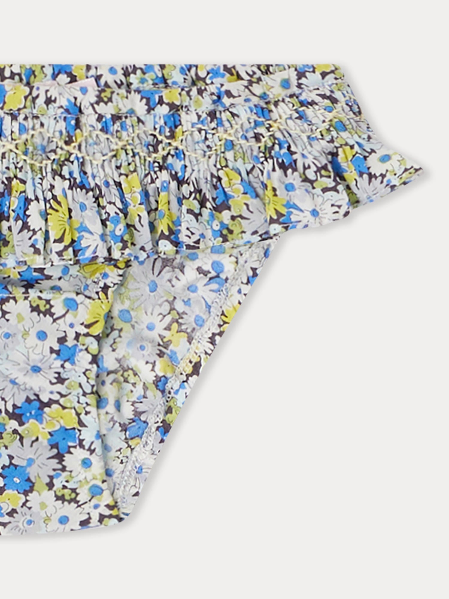 Baby Girls Blue Floral Swim Shorts