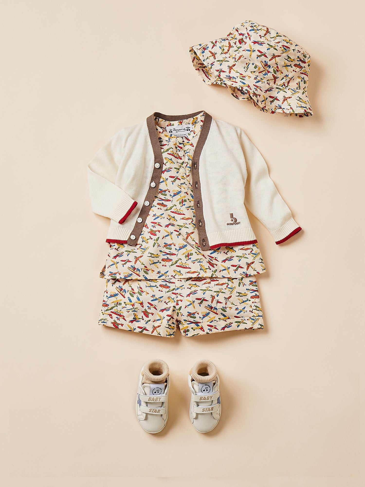 Baby Boys White Cotton Cardigan
