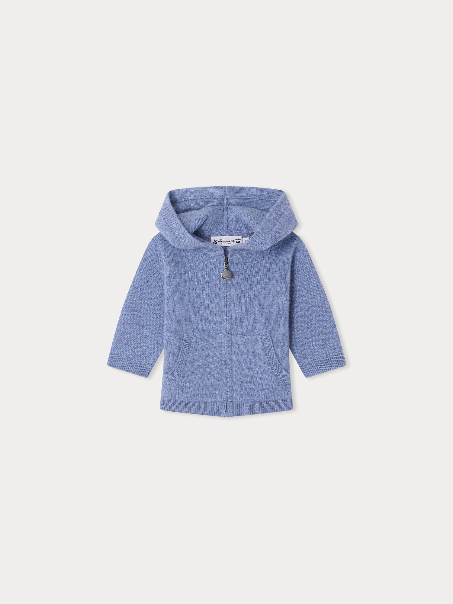 Baby Boys & Girls Blue Cashmere Zip-Up Top