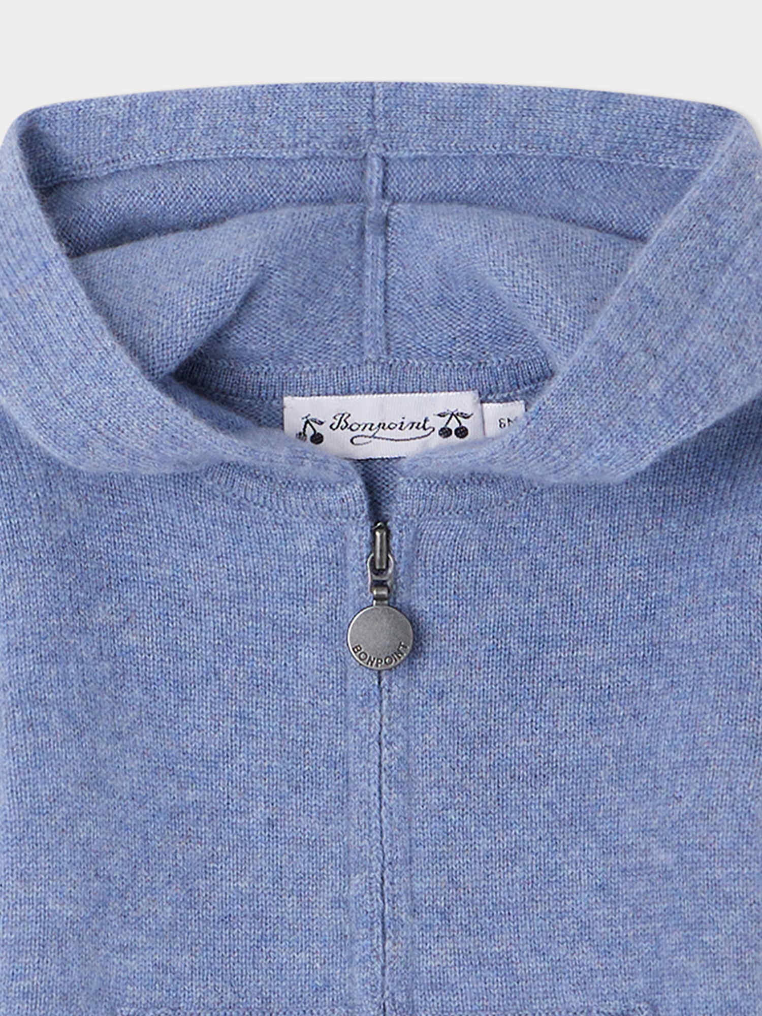 Baby Boys & Girls Blue Cashmere Zip-Up Top