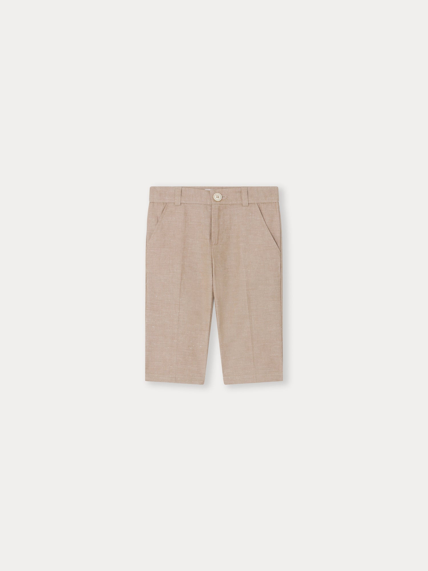 Baby Boys Beige Cotton Trousers