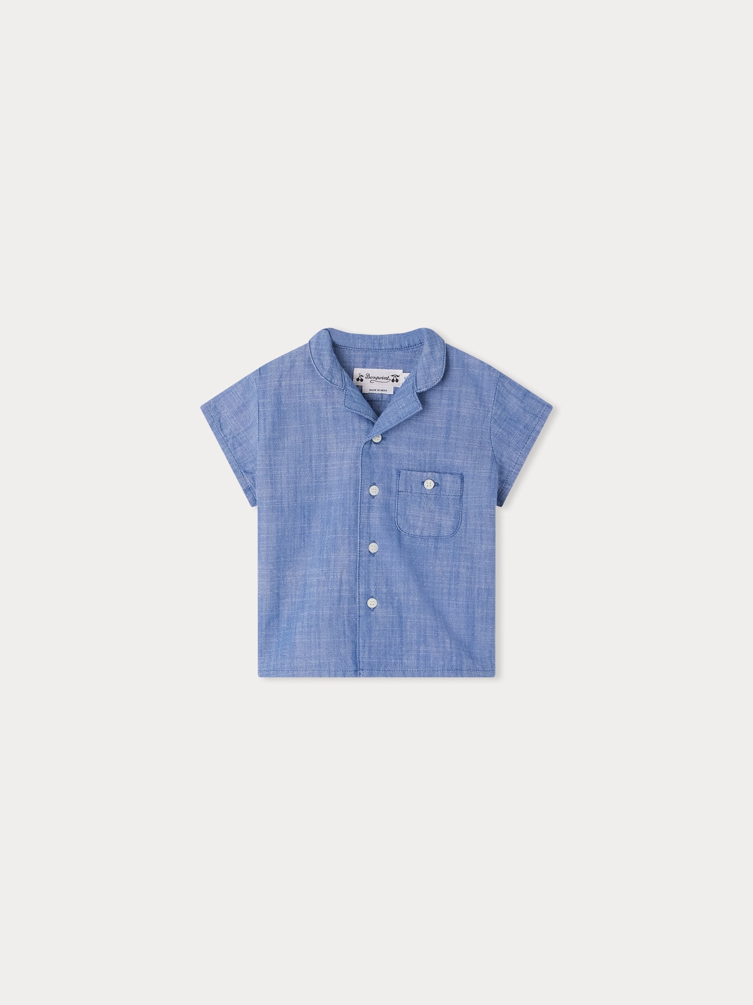 Baby Boys Blue Cotton Shirt
