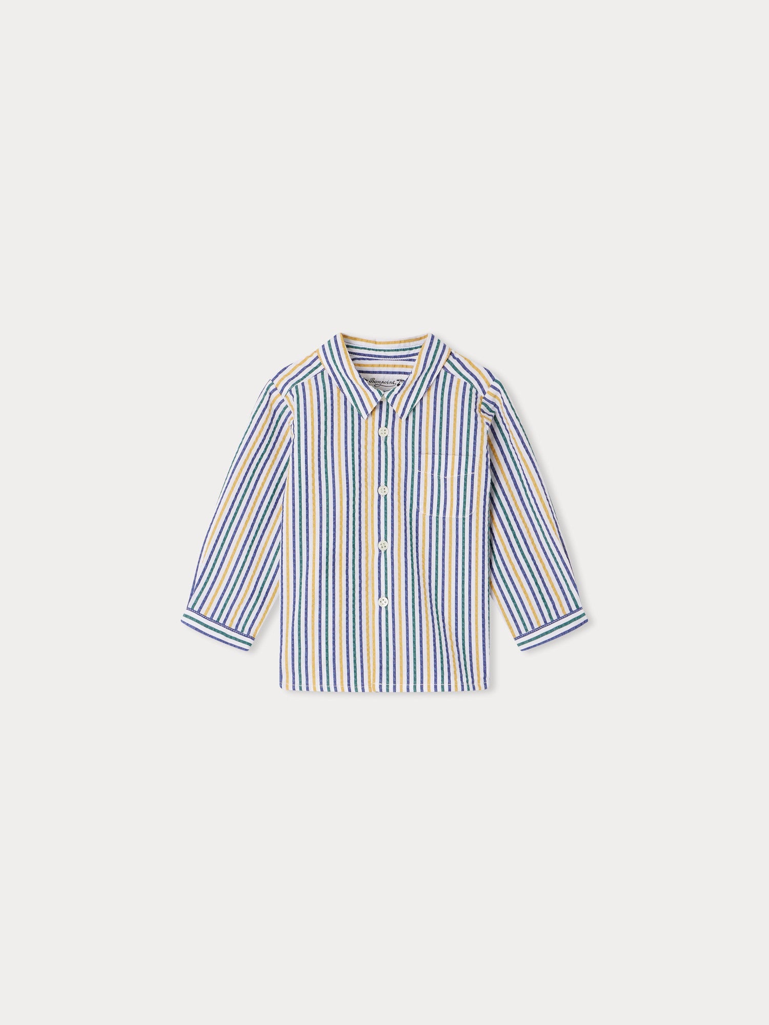 Baby Boys Blue Stripes Cotton Shirt