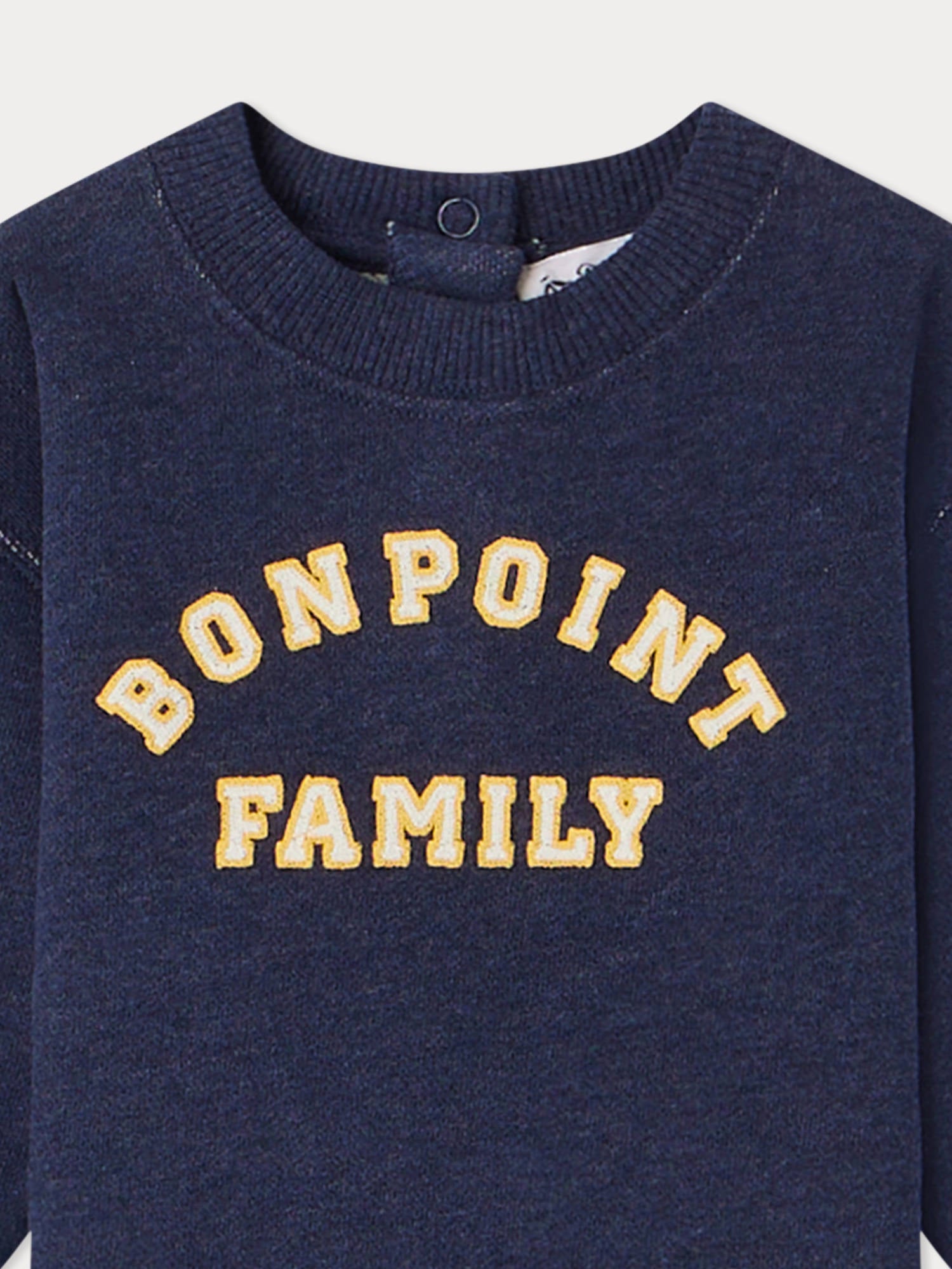 Baby Boys & Girls Dark Blue Logo Cotton Sweatshirt