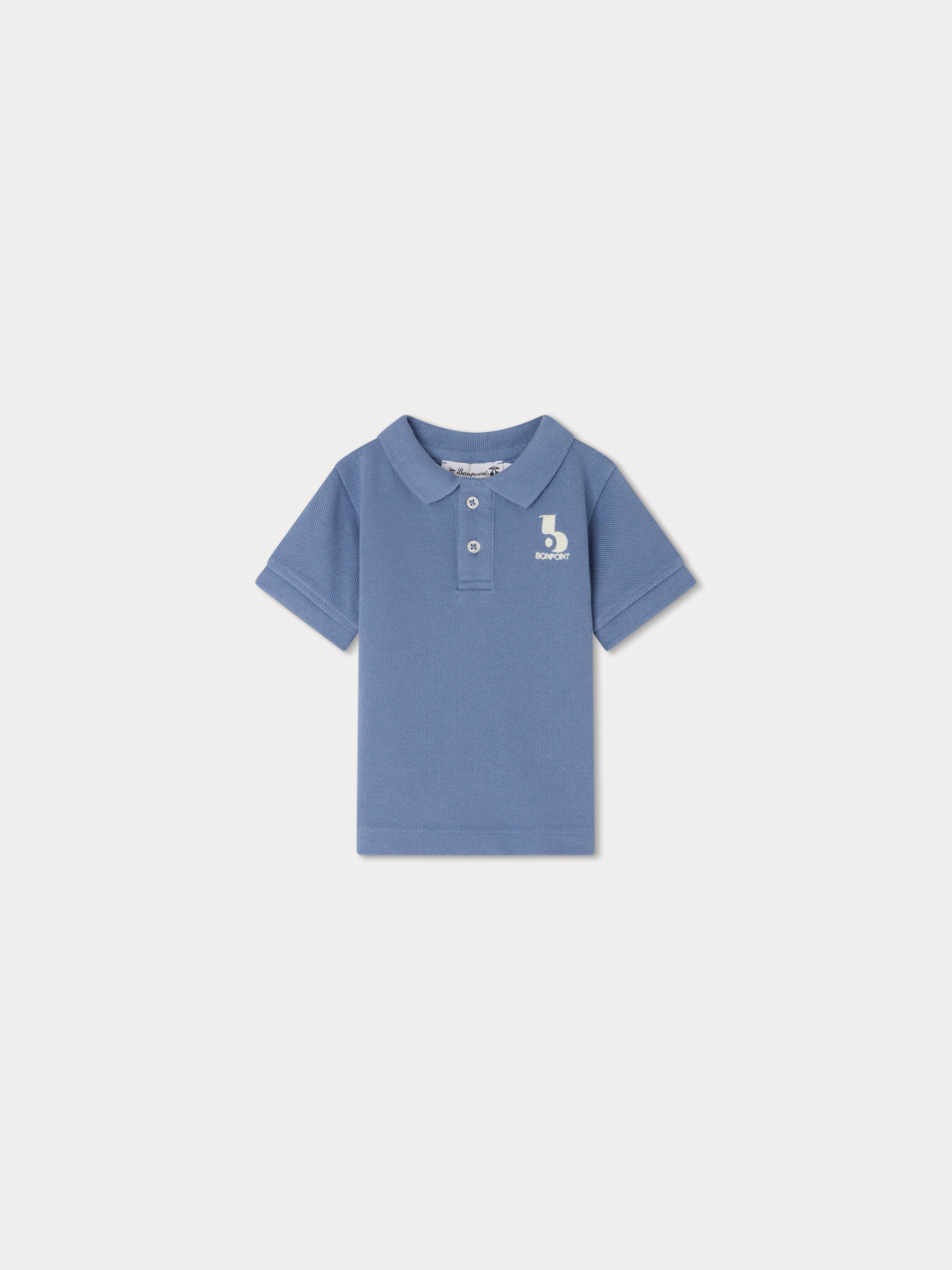 Baby Boys Blue Cotton Polo Shirt