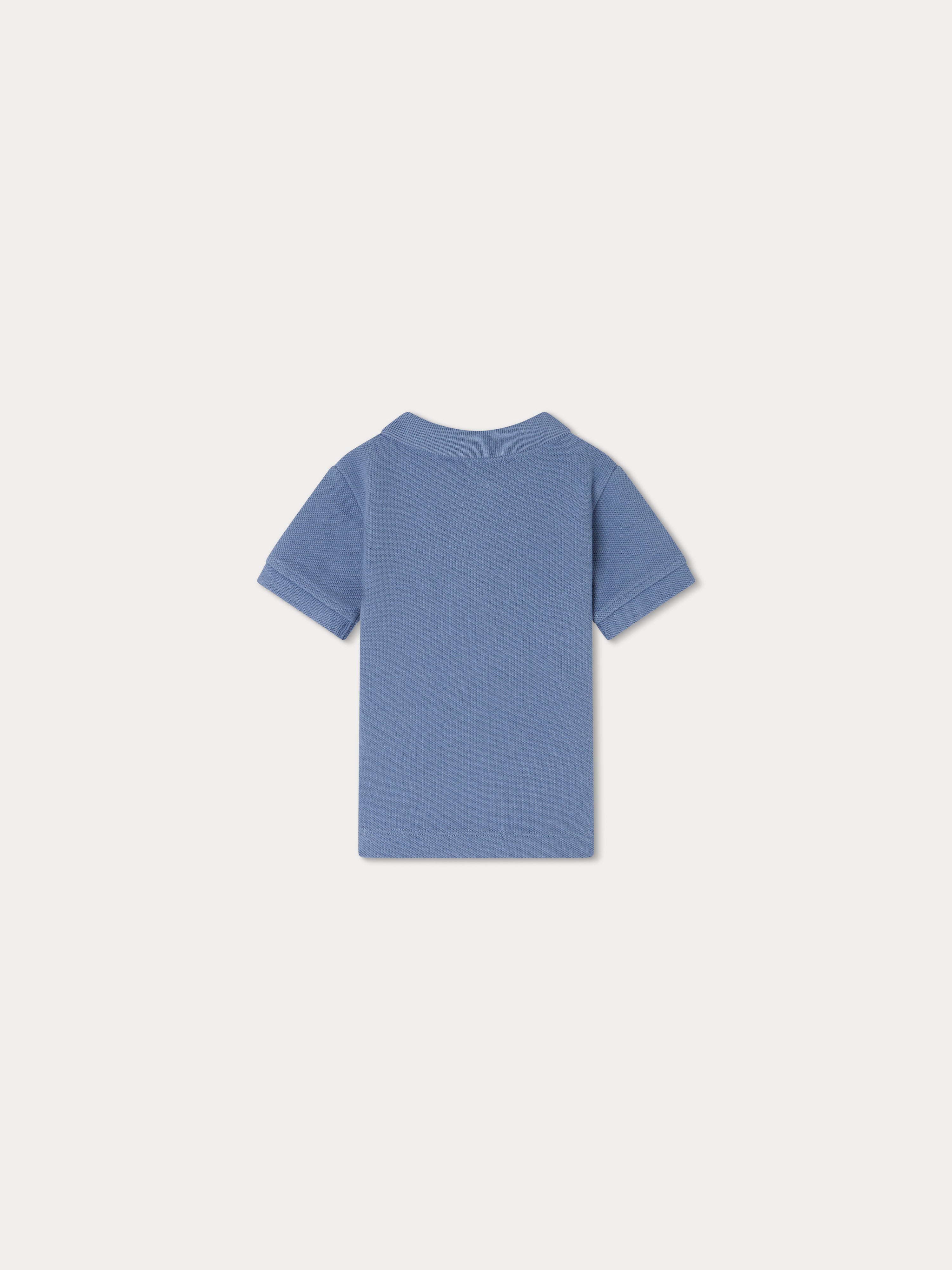 Baby Boys Blue Cotton Polo Shirt