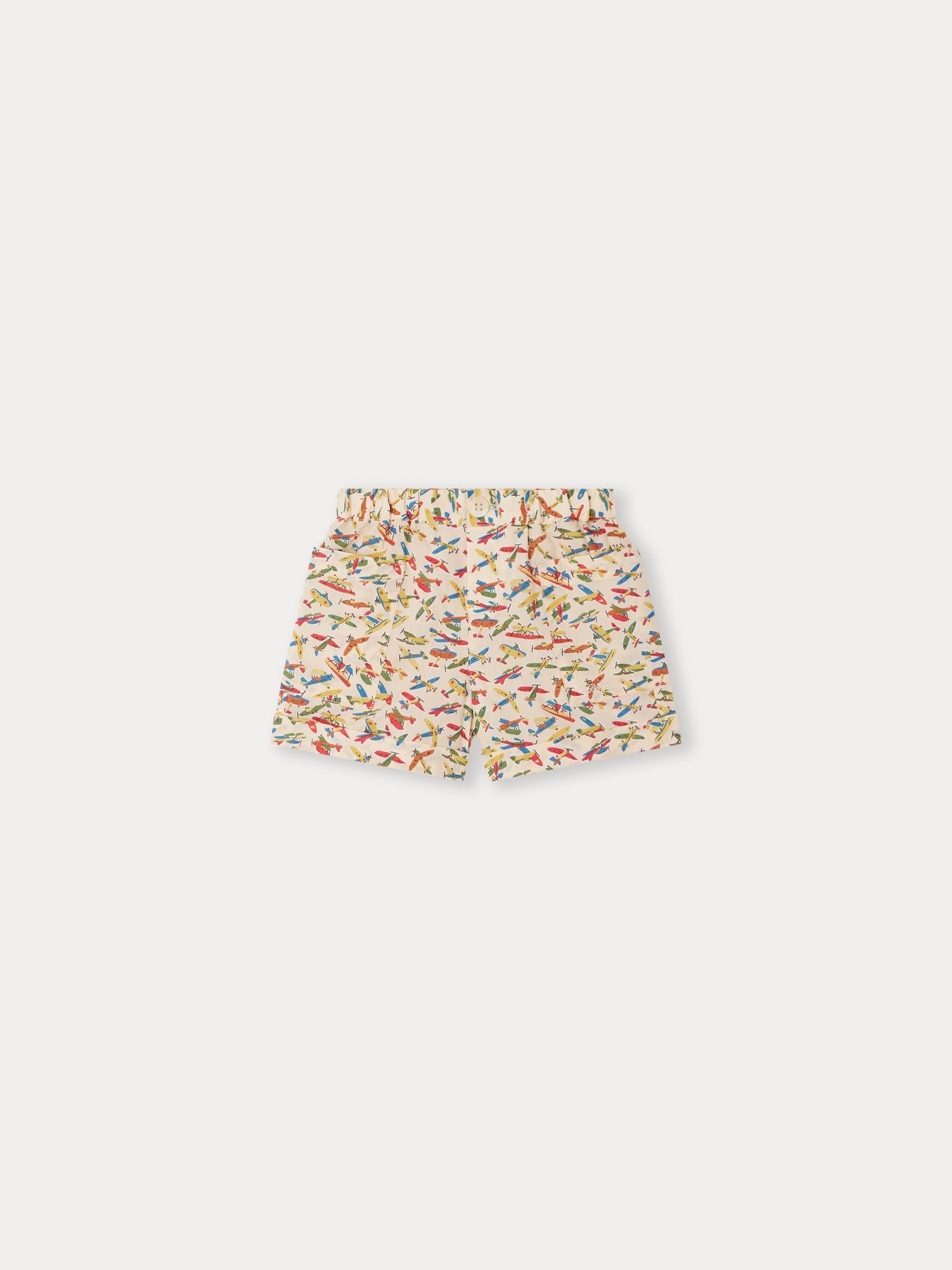 Baby Boys Beige Printed Cotton Shorts