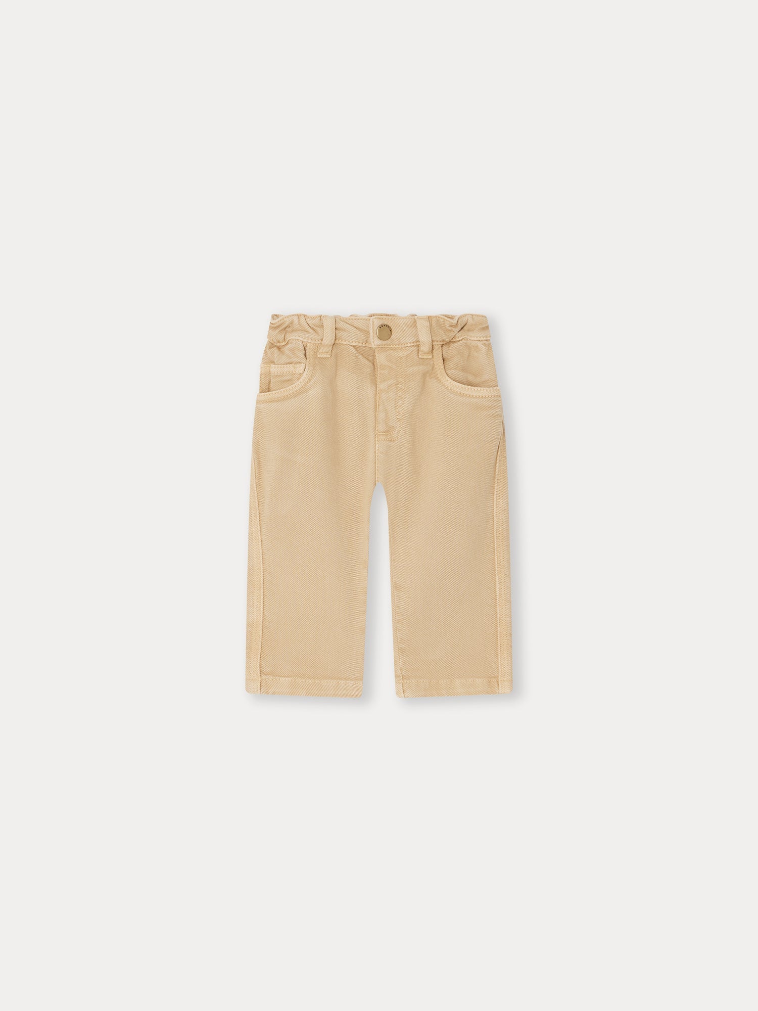 Baby Boys & Girls Sand Cotton Trousers