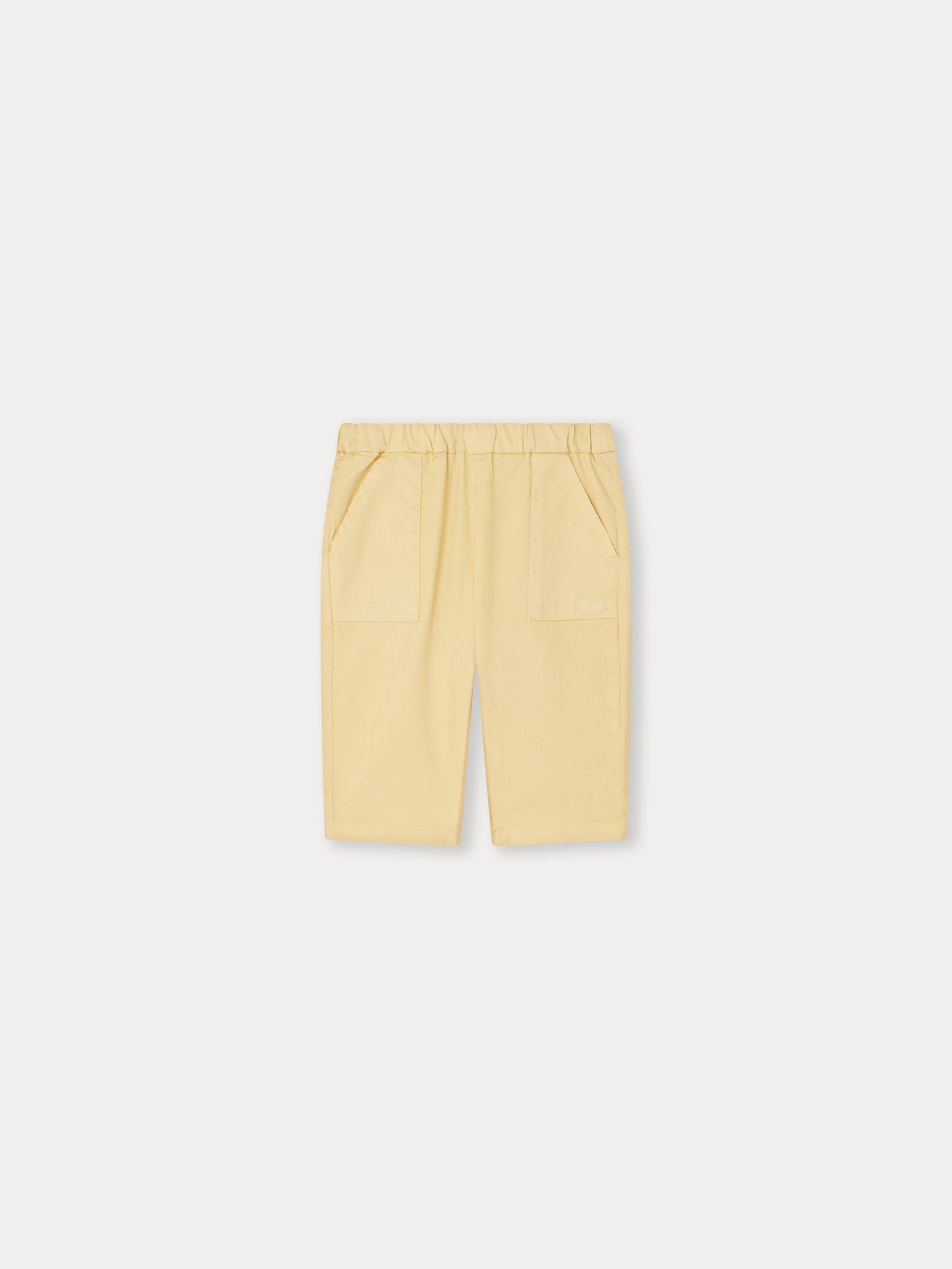 Baby Boys & Girls Yellow Cotton Trousers