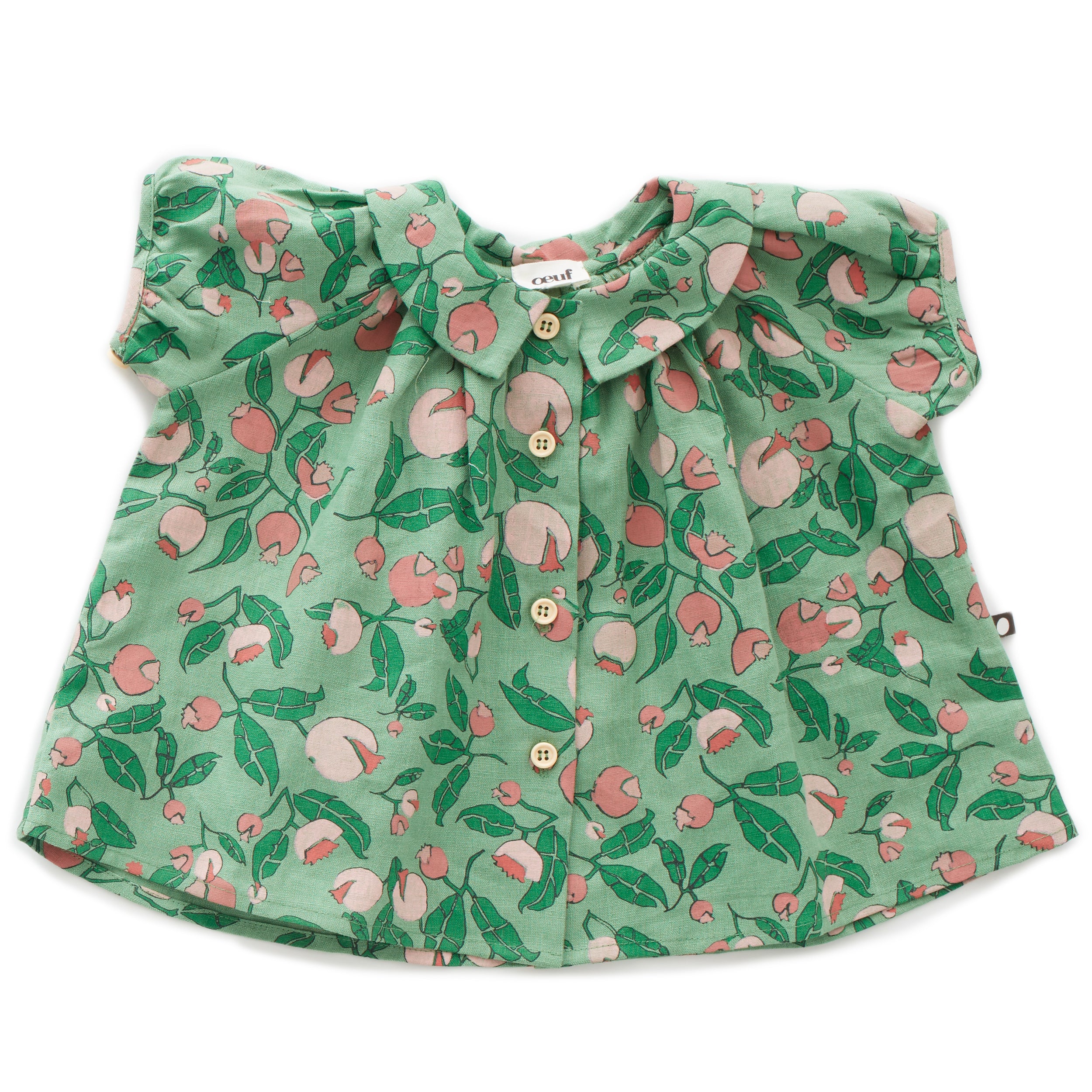 Girls Green Flowers Top