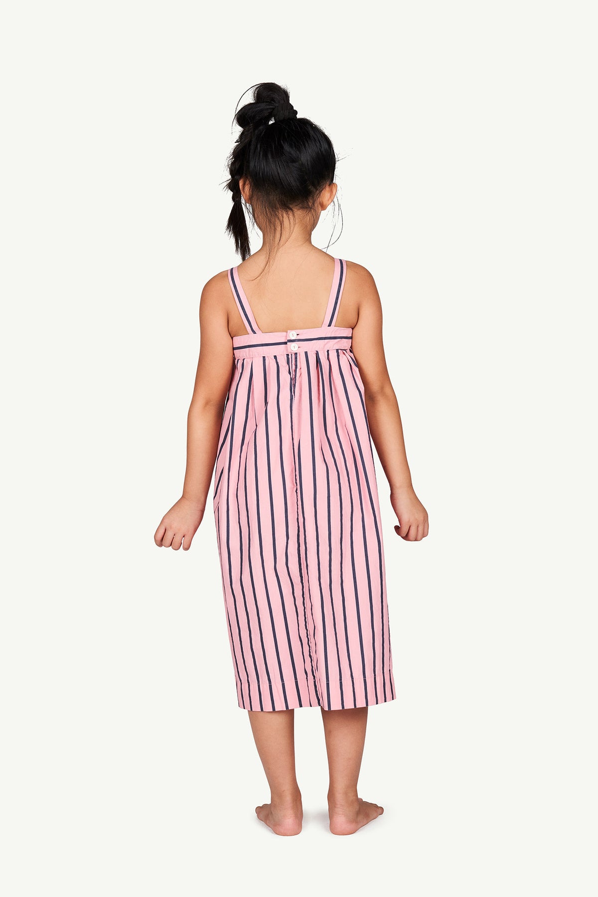 Robe en coton rayée rose pour filles