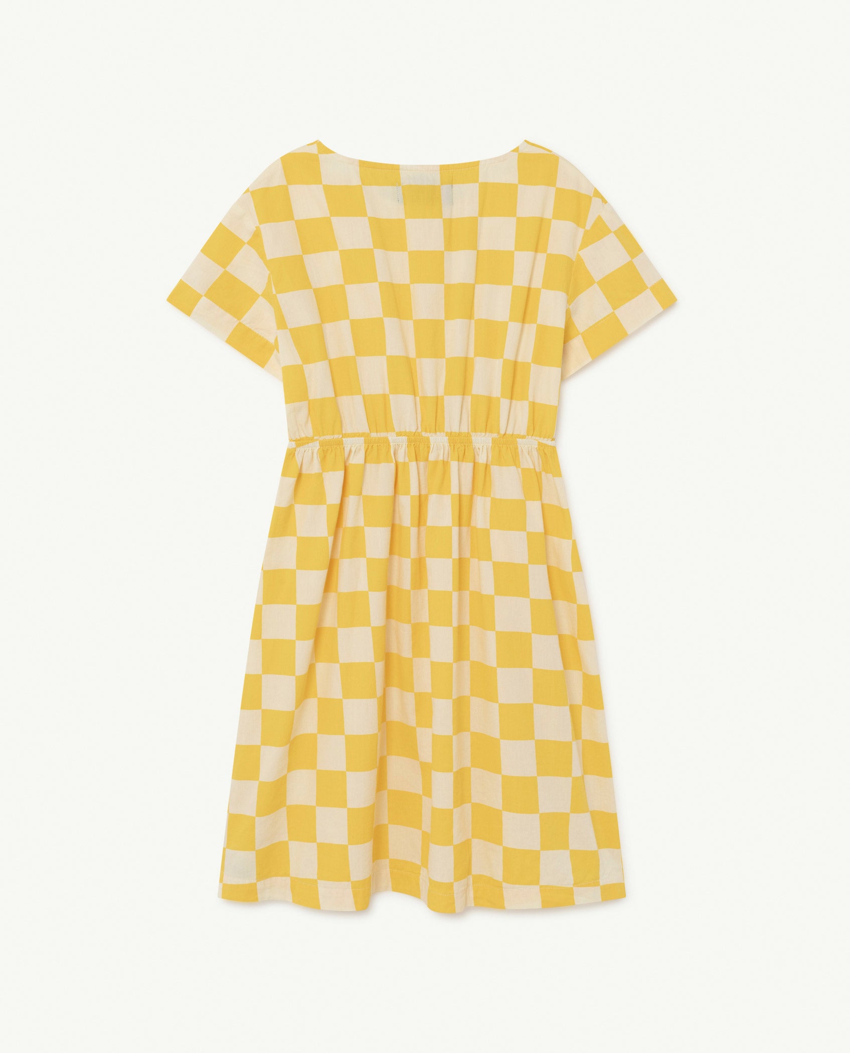 Girls Yellow Squares Cotton Dress