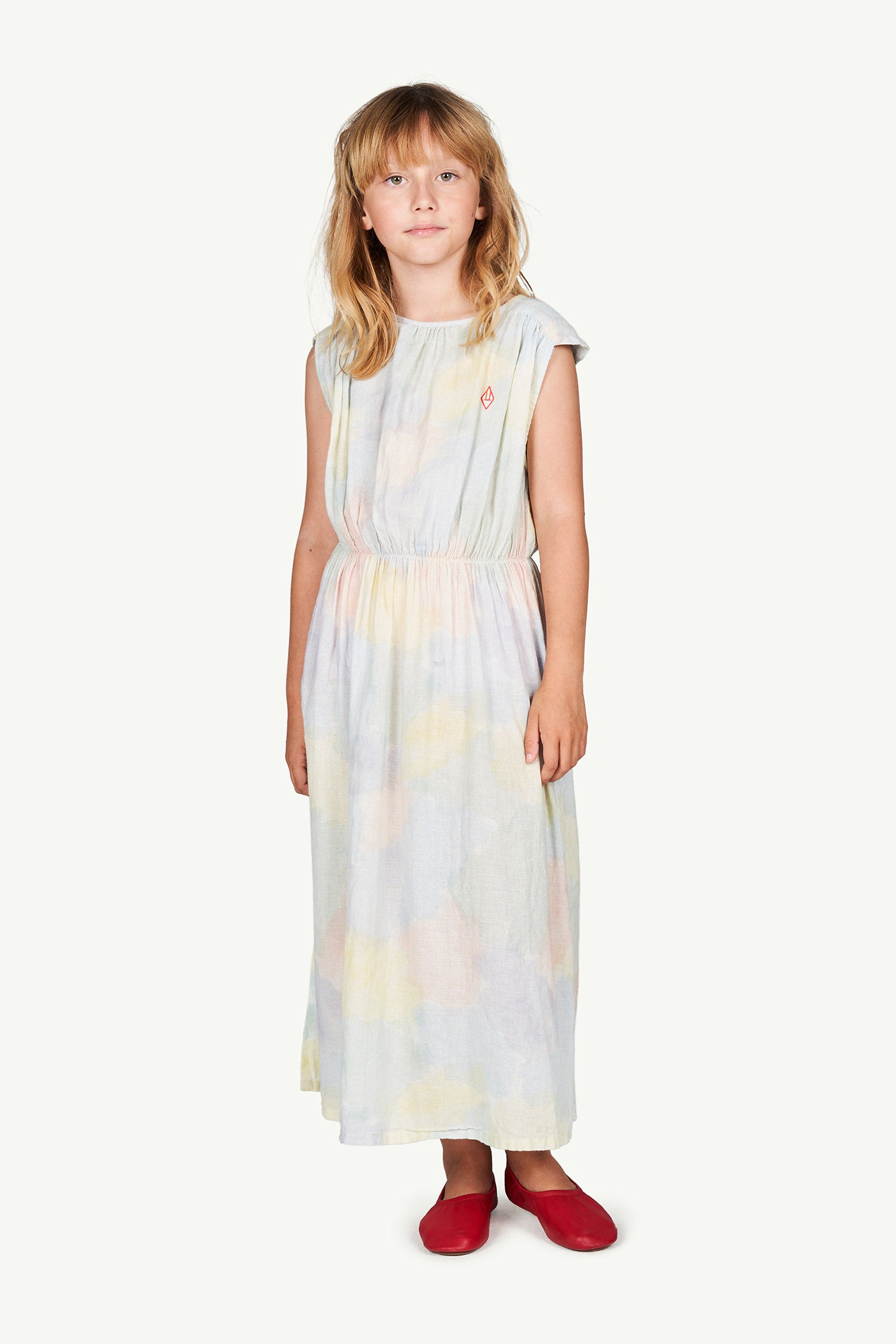 Girls Multicolor Watercolor Cotton Dress