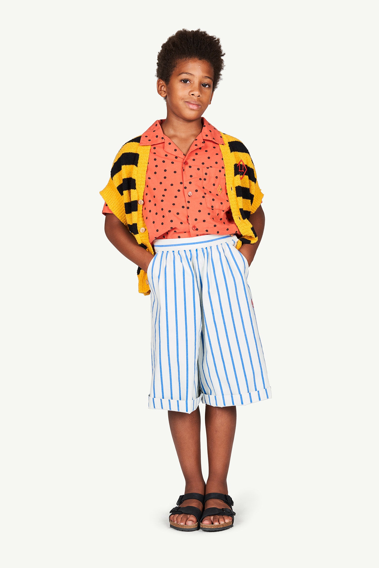 Boys & Girls Blue Stripe Cotton Trousers