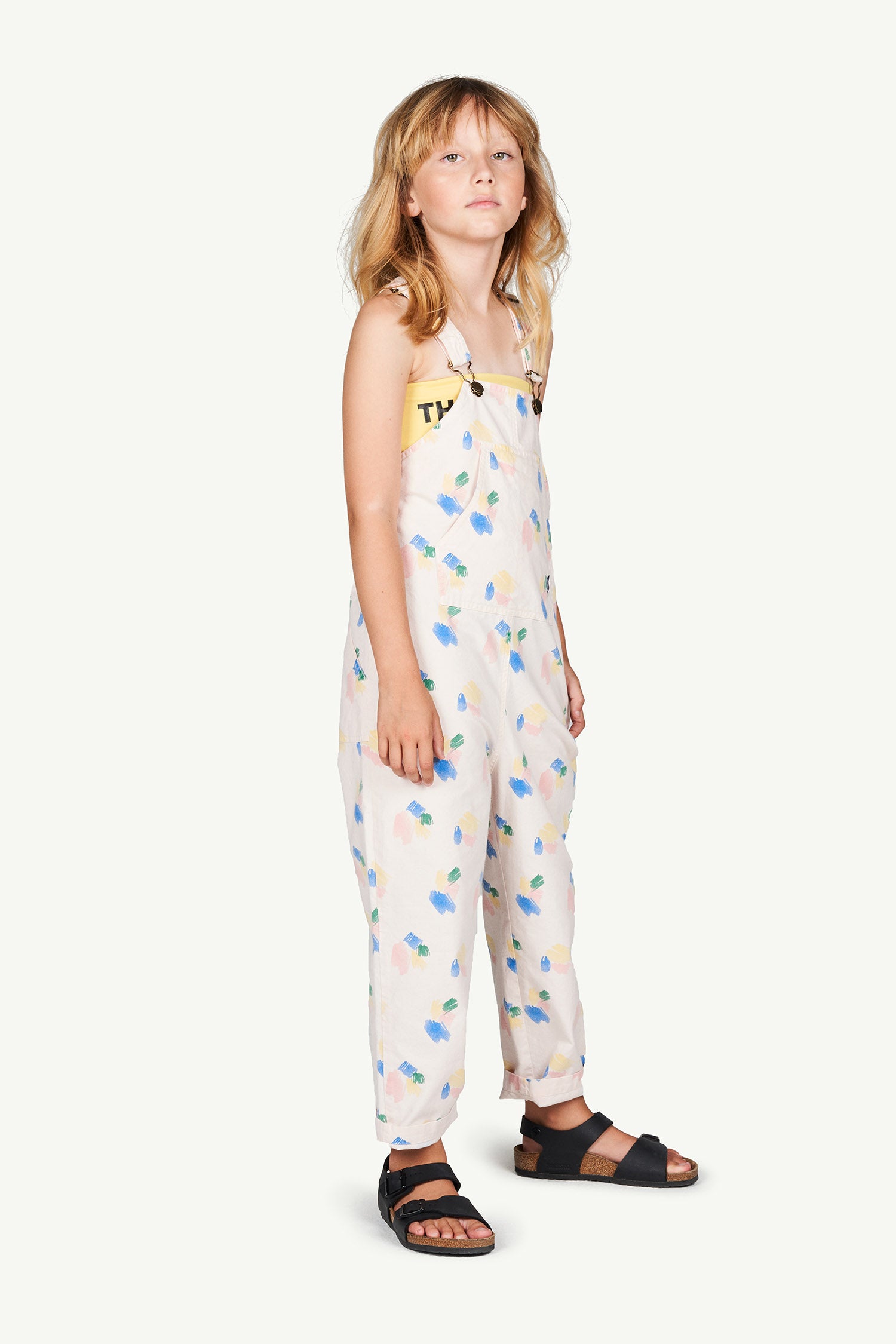 Girls White Painted Jumpsuit