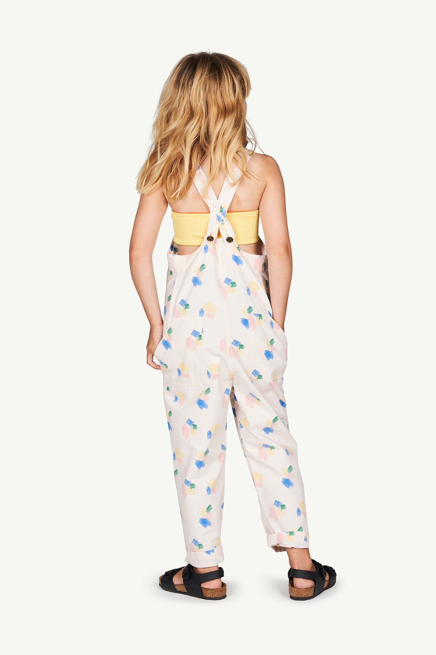 Girls White Painted Jumpsuit