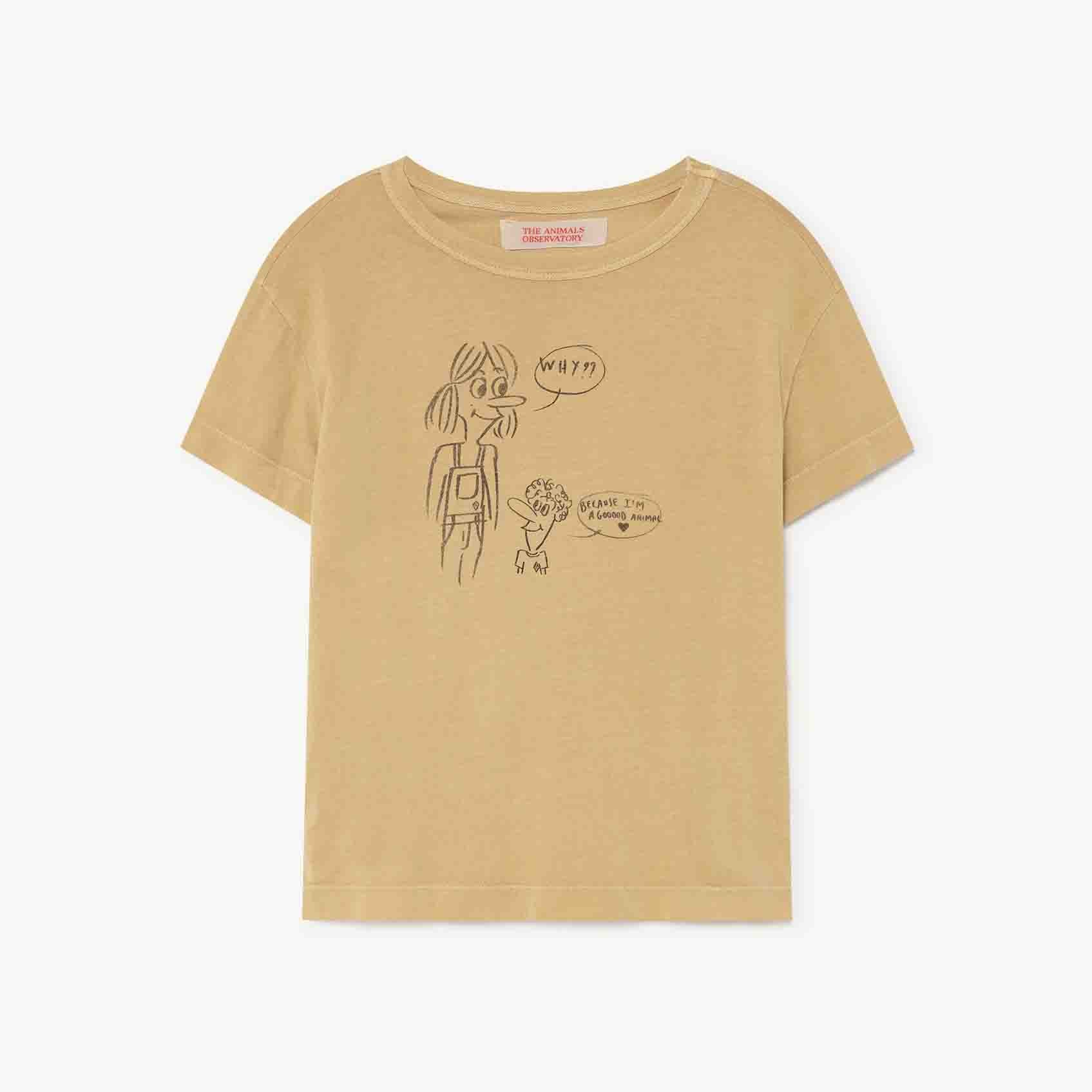 Boys & Girls Brown Cotton T-Shirt