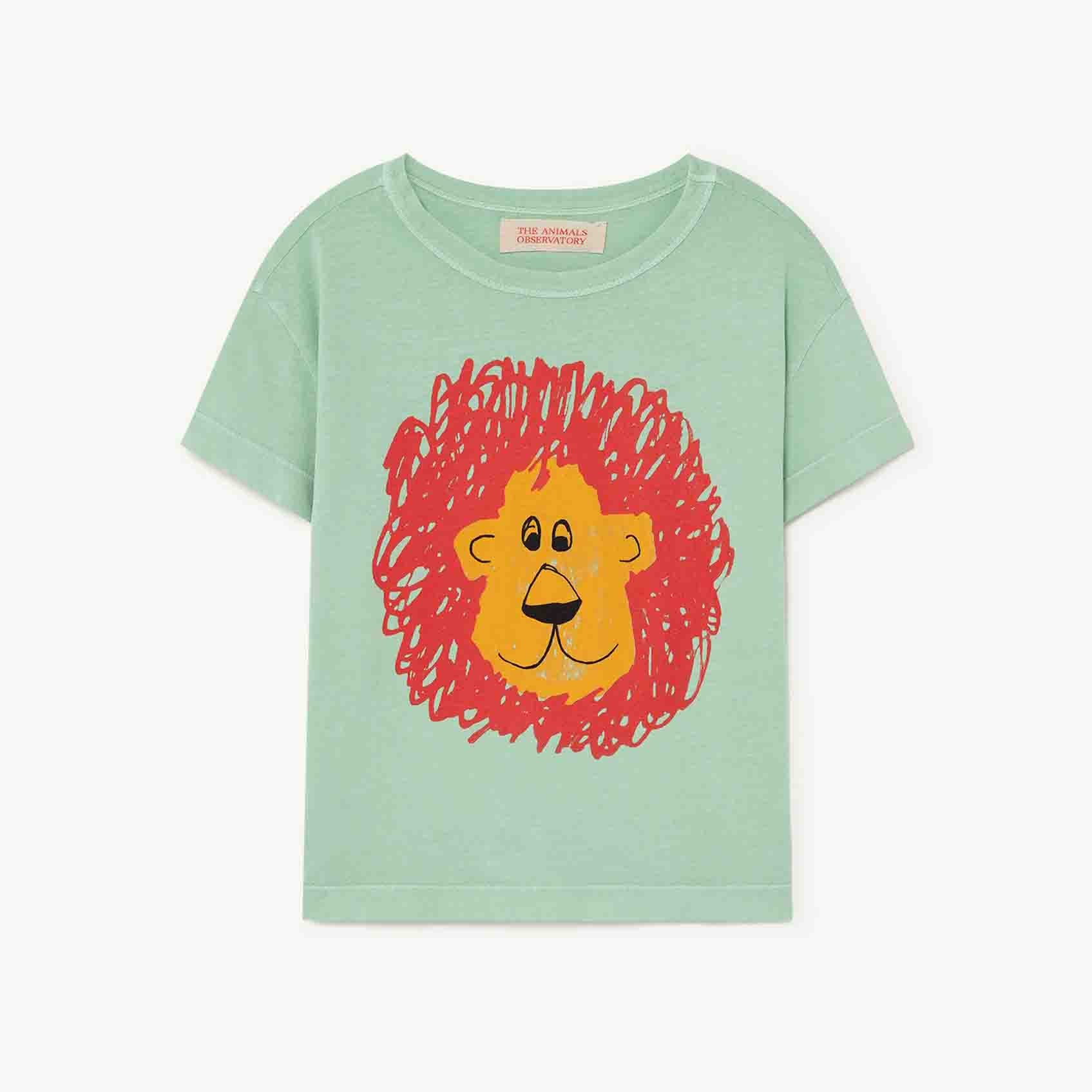 Boys & Girls Green Lion Cotton T-shirt