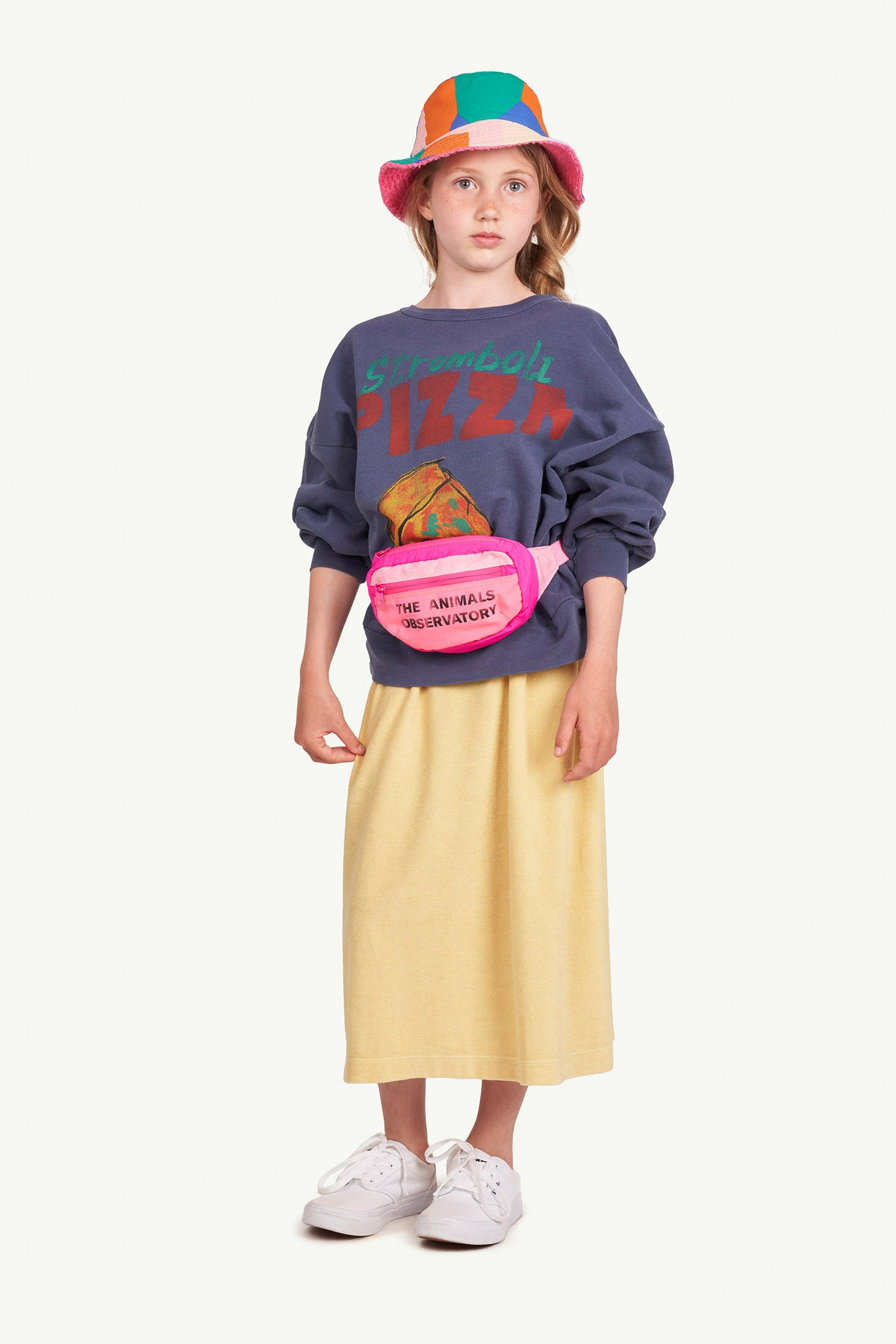 Boys & Girls Navy Pizza Cotton Sweatshirt