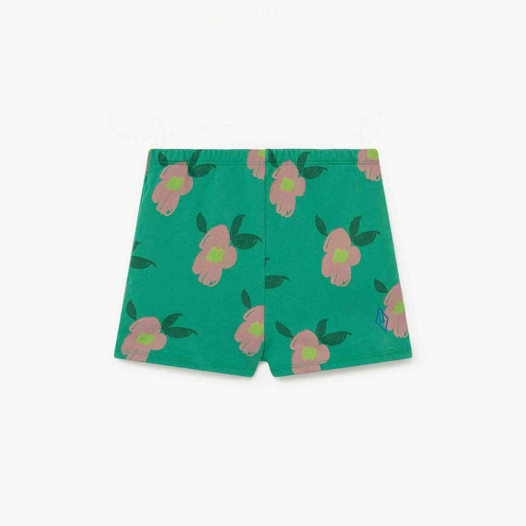 Girls Green Flowers Short