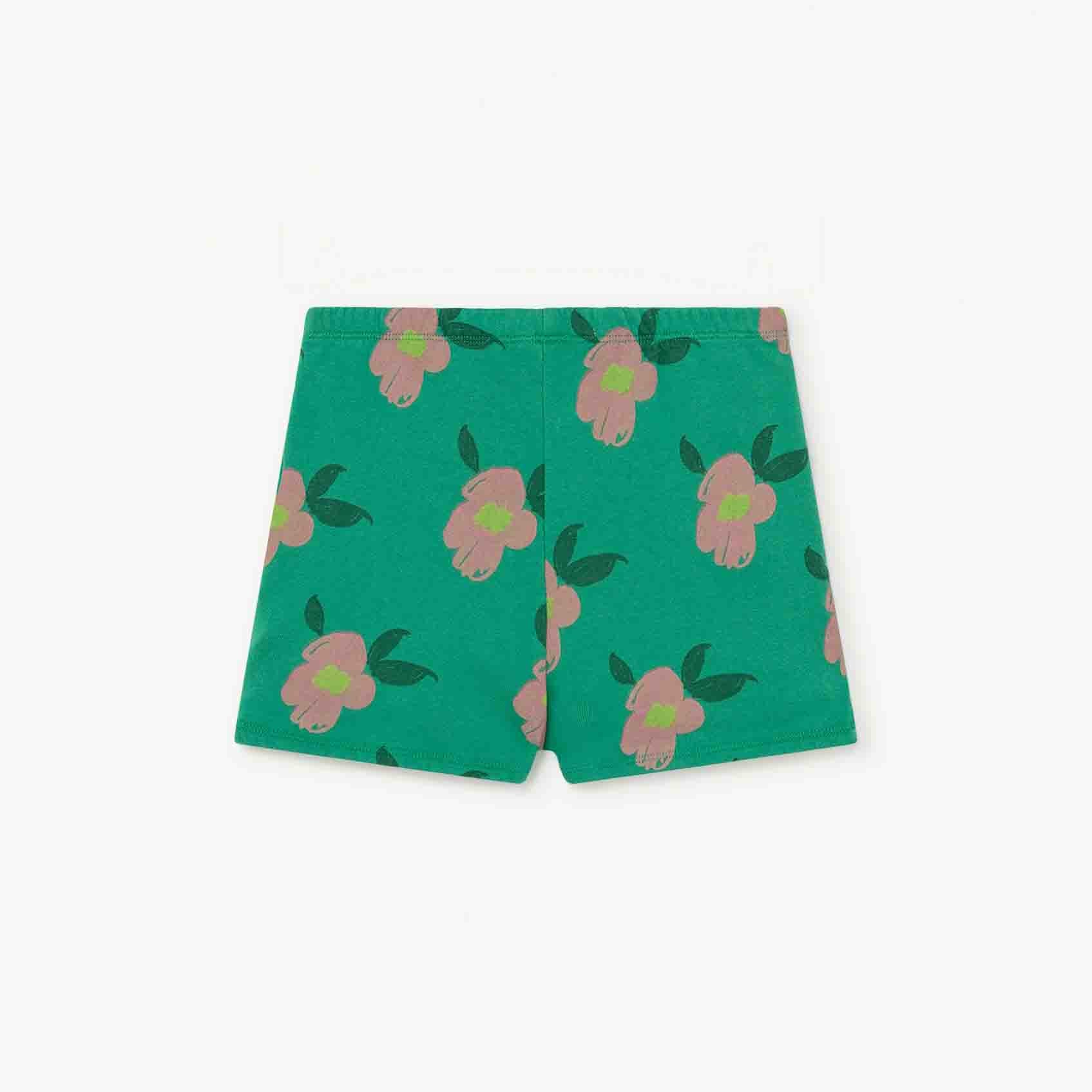 Girls Green Flowers Short