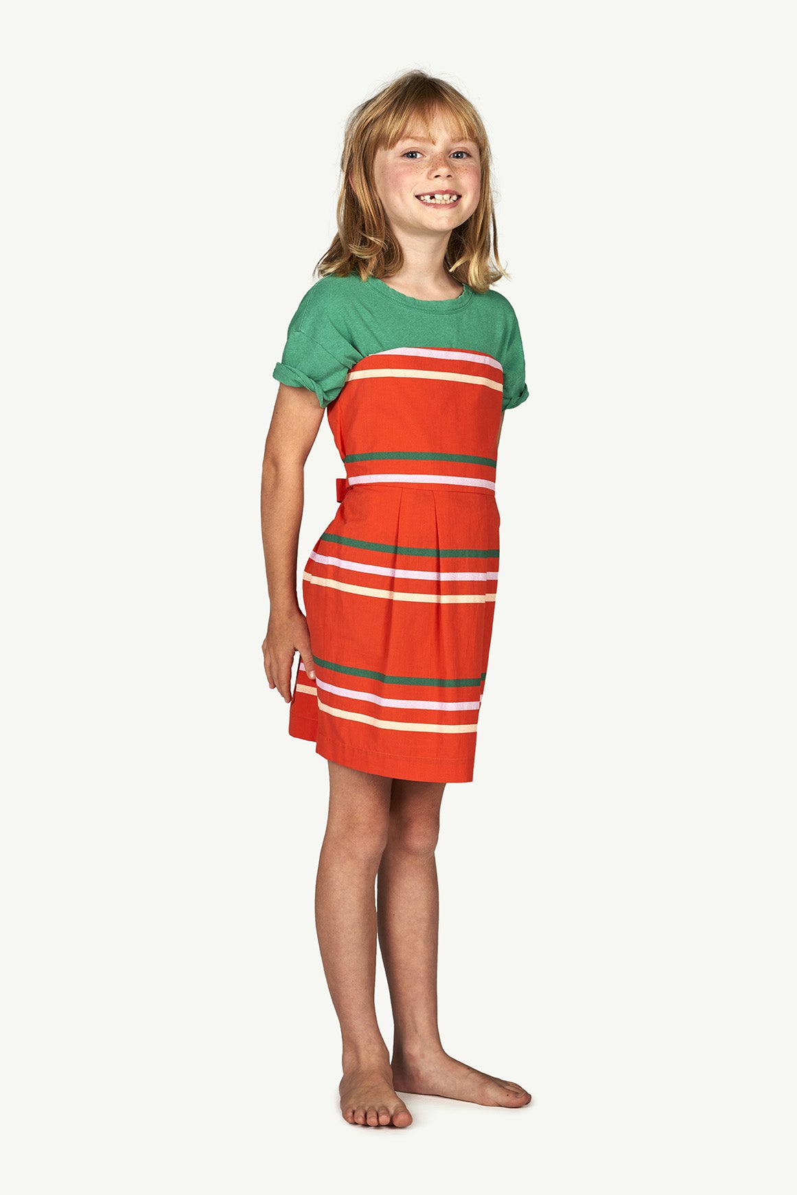 Girls Red Stripes Dress