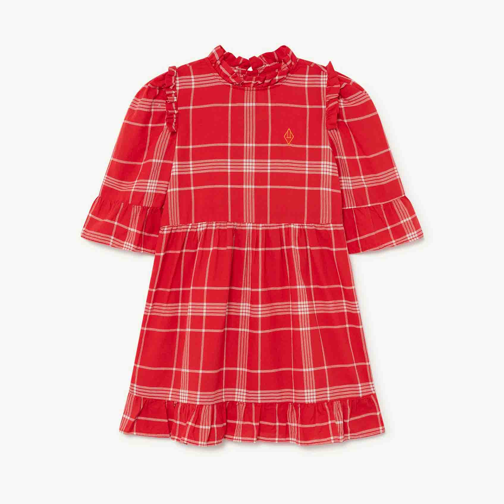 Girls Red Check Dress