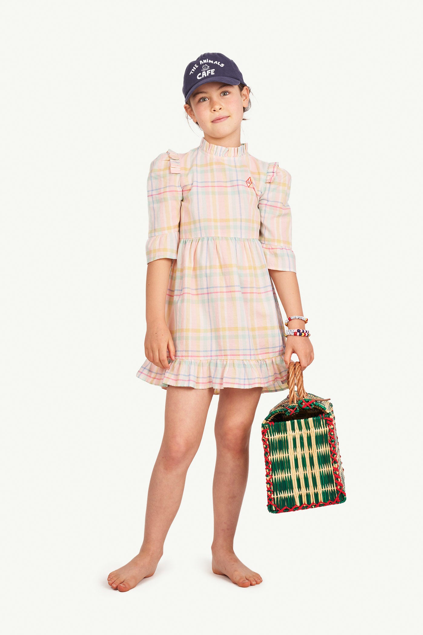 Girls Pink Check Dress
