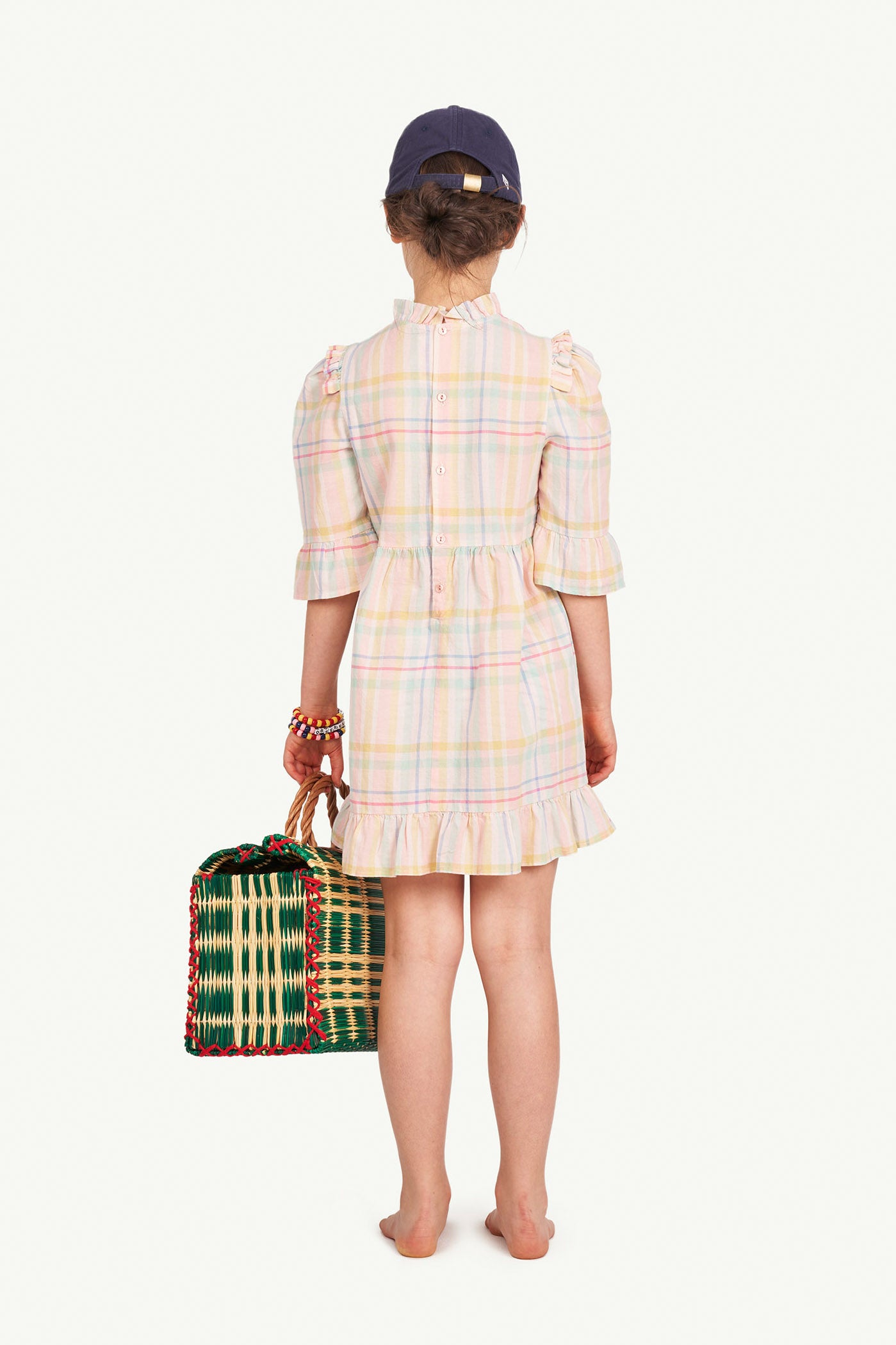 Girls Pink Check Dress