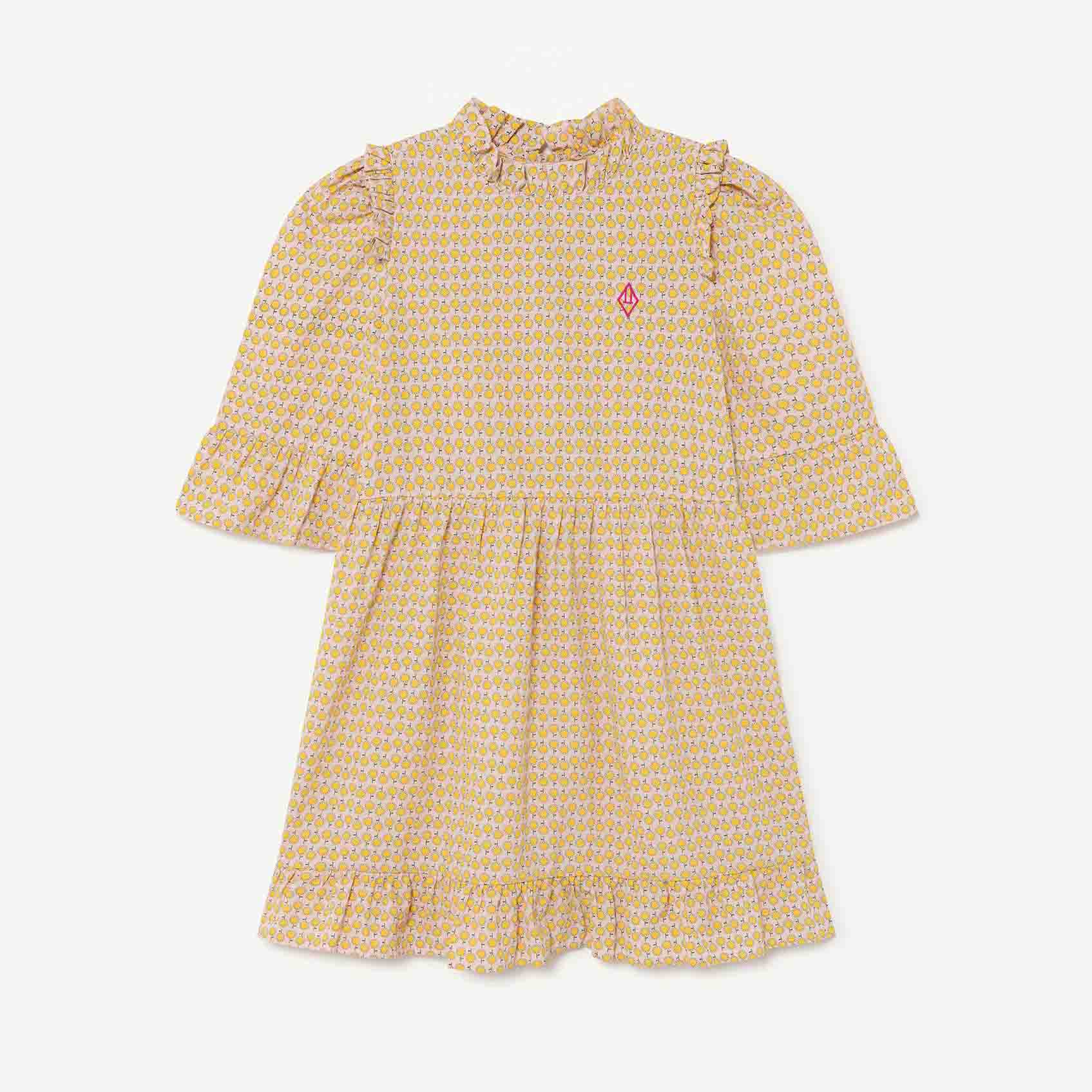 Girls Yellow Check Dress