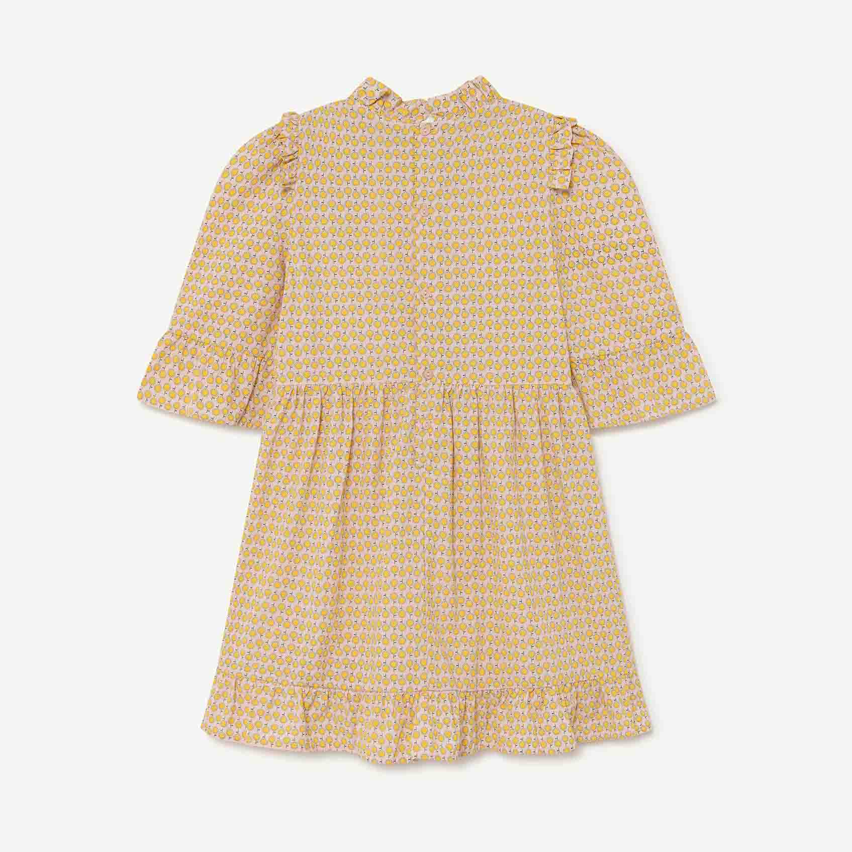 Girls Yellow Check Dress