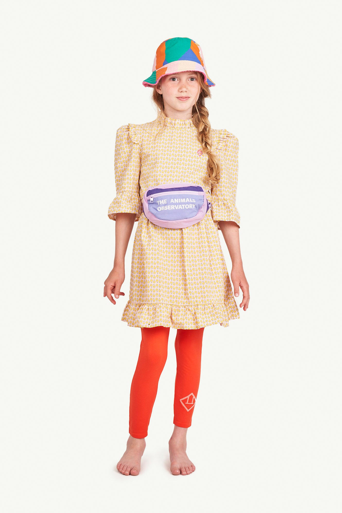 Girls Yellow Check Dress