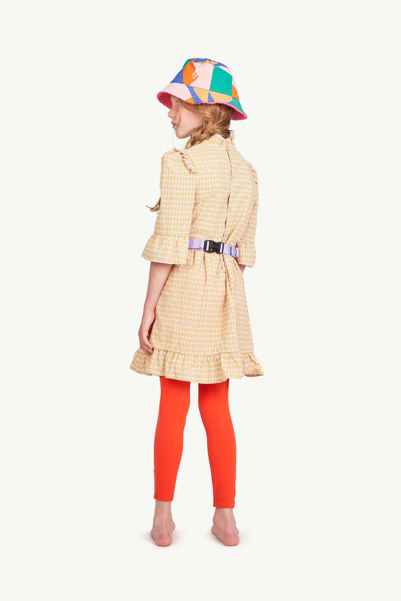 Girls Yellow Check Dress