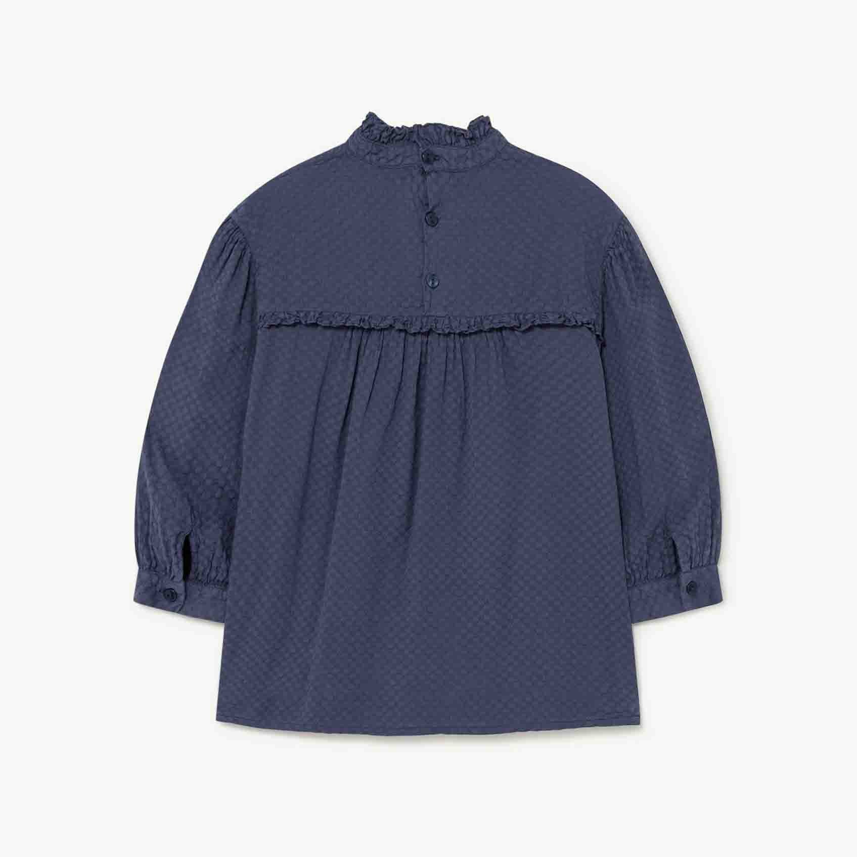 Girls Navy Logo Cotton Shirt