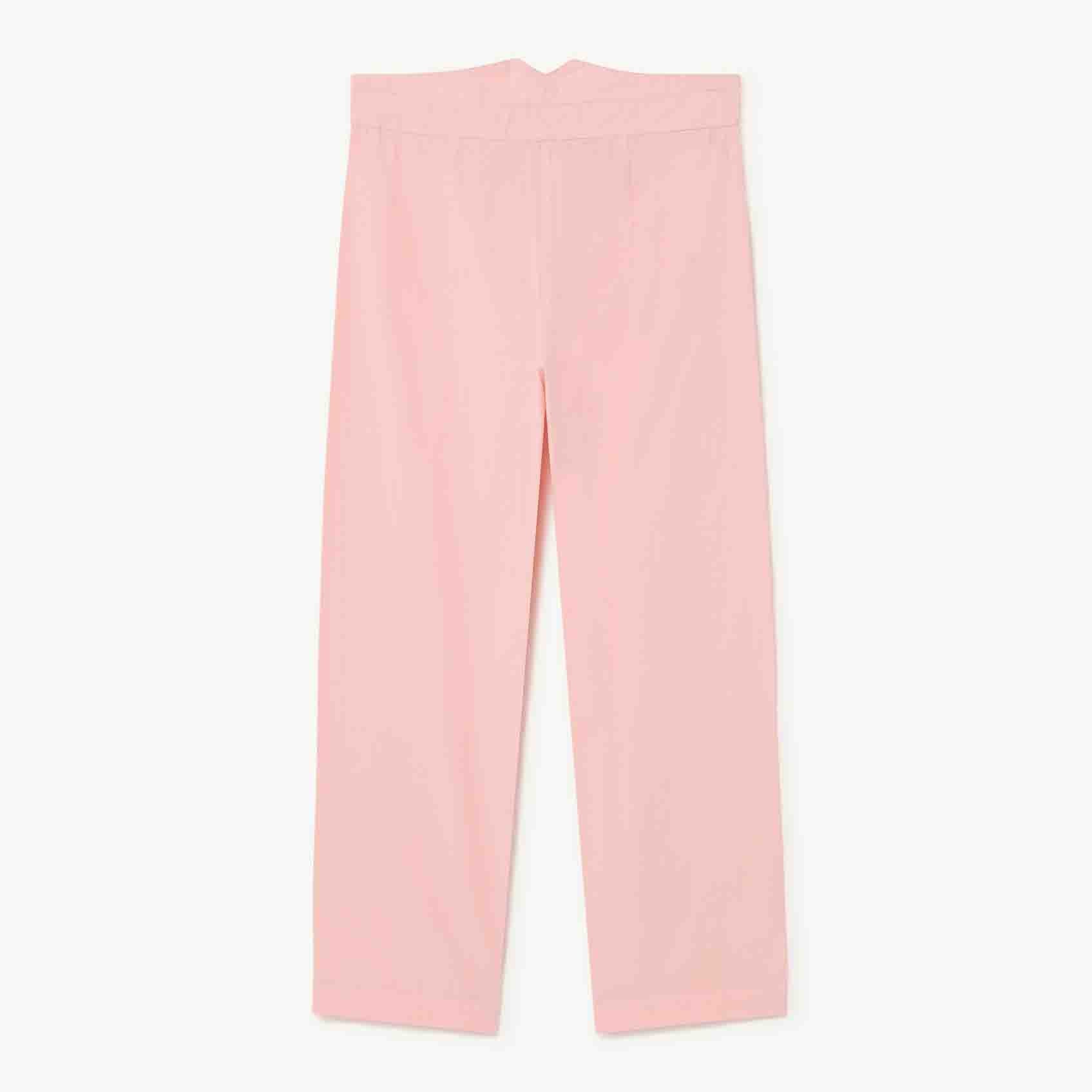 Girls Pink Logo Cotton Trousers