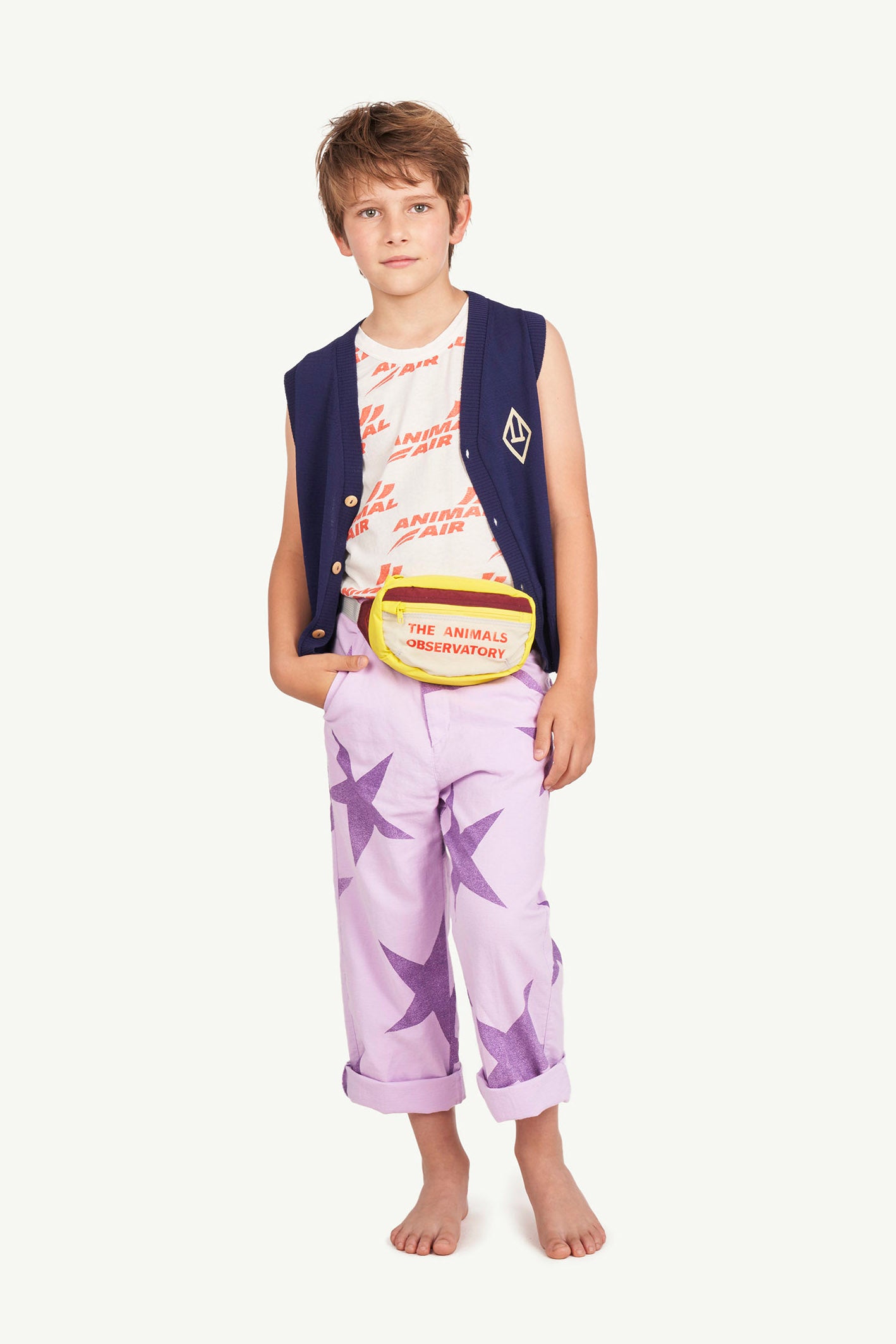 Boys & Girls Purple Cotton Trousers