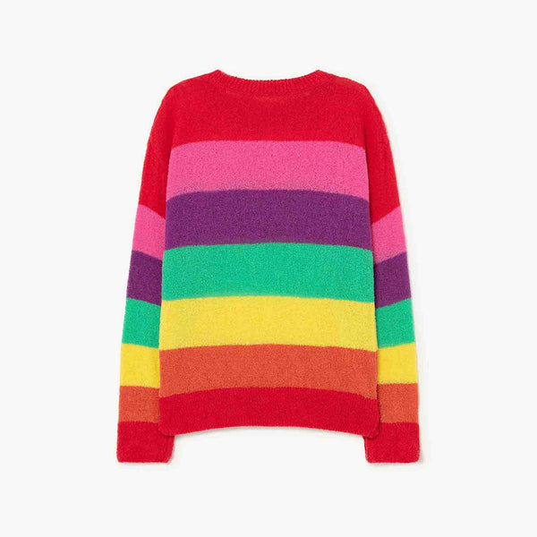 Girls Multicolor Striped Sweater