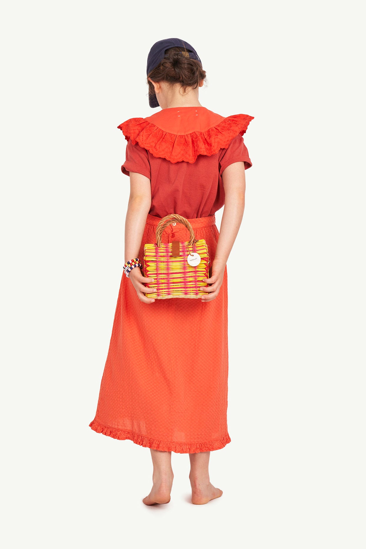 Girls Red Detachable Collar